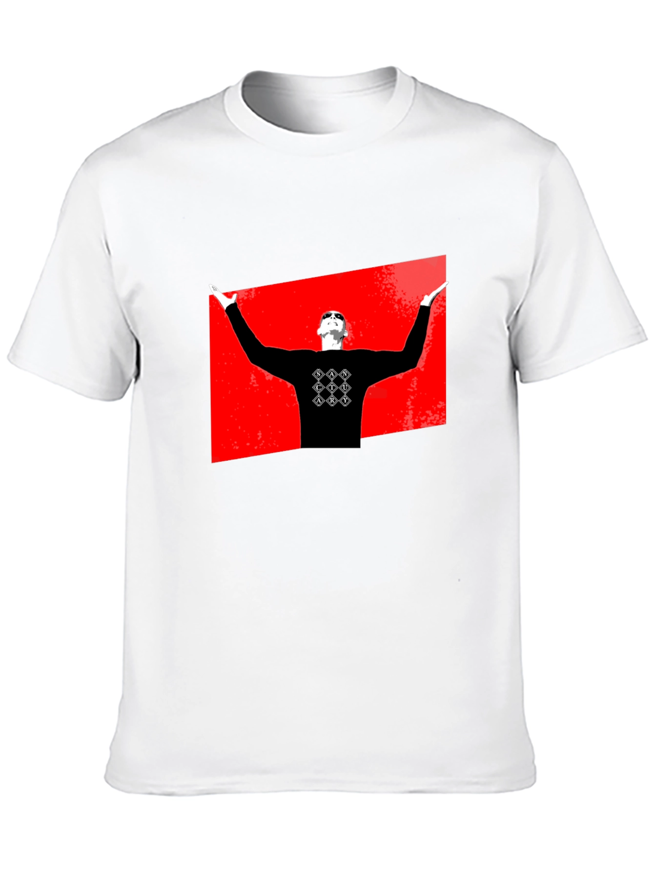 Graphic Black T-Shirt - Red Background