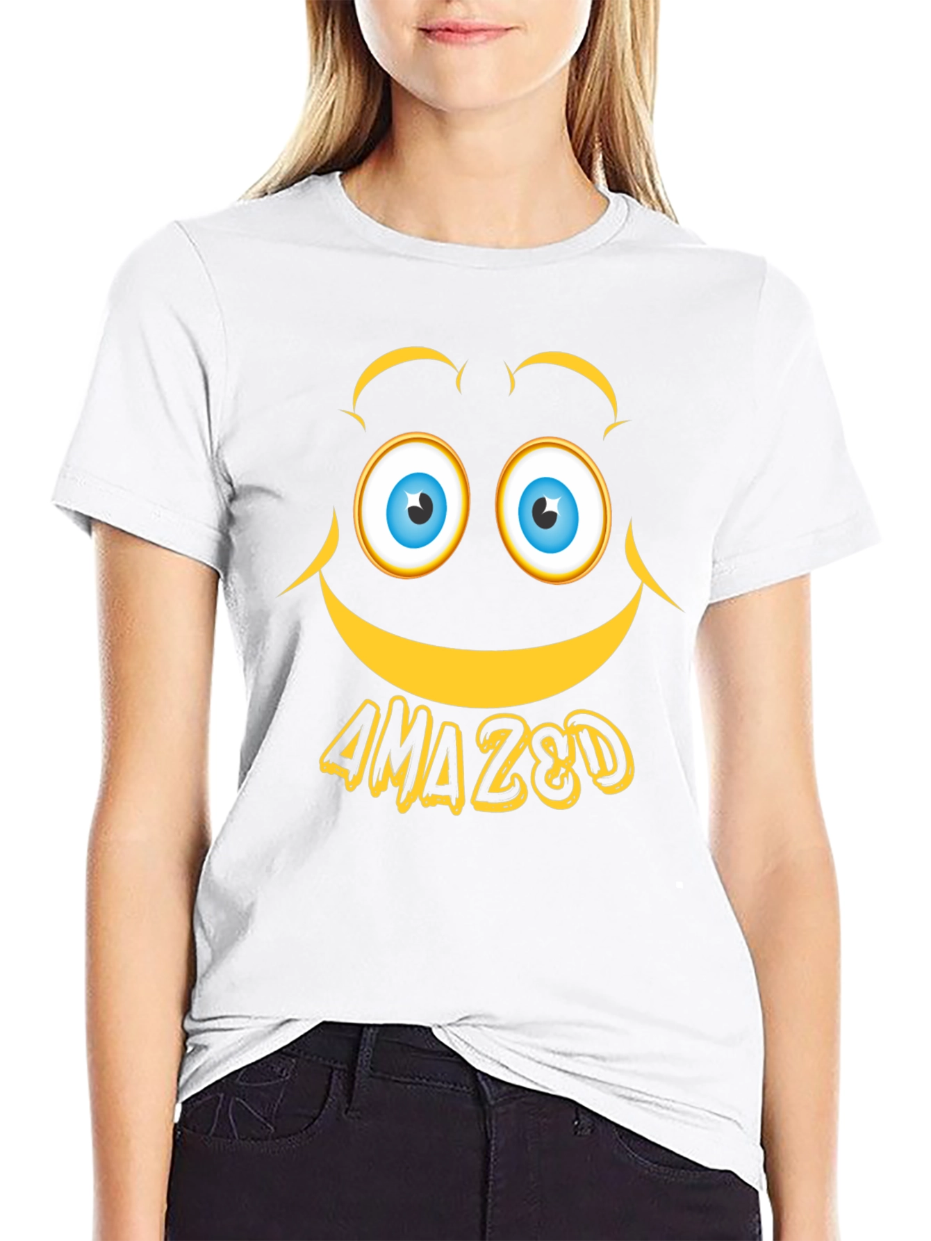 Amazed Graphic Tee - Expressive Emoji Design