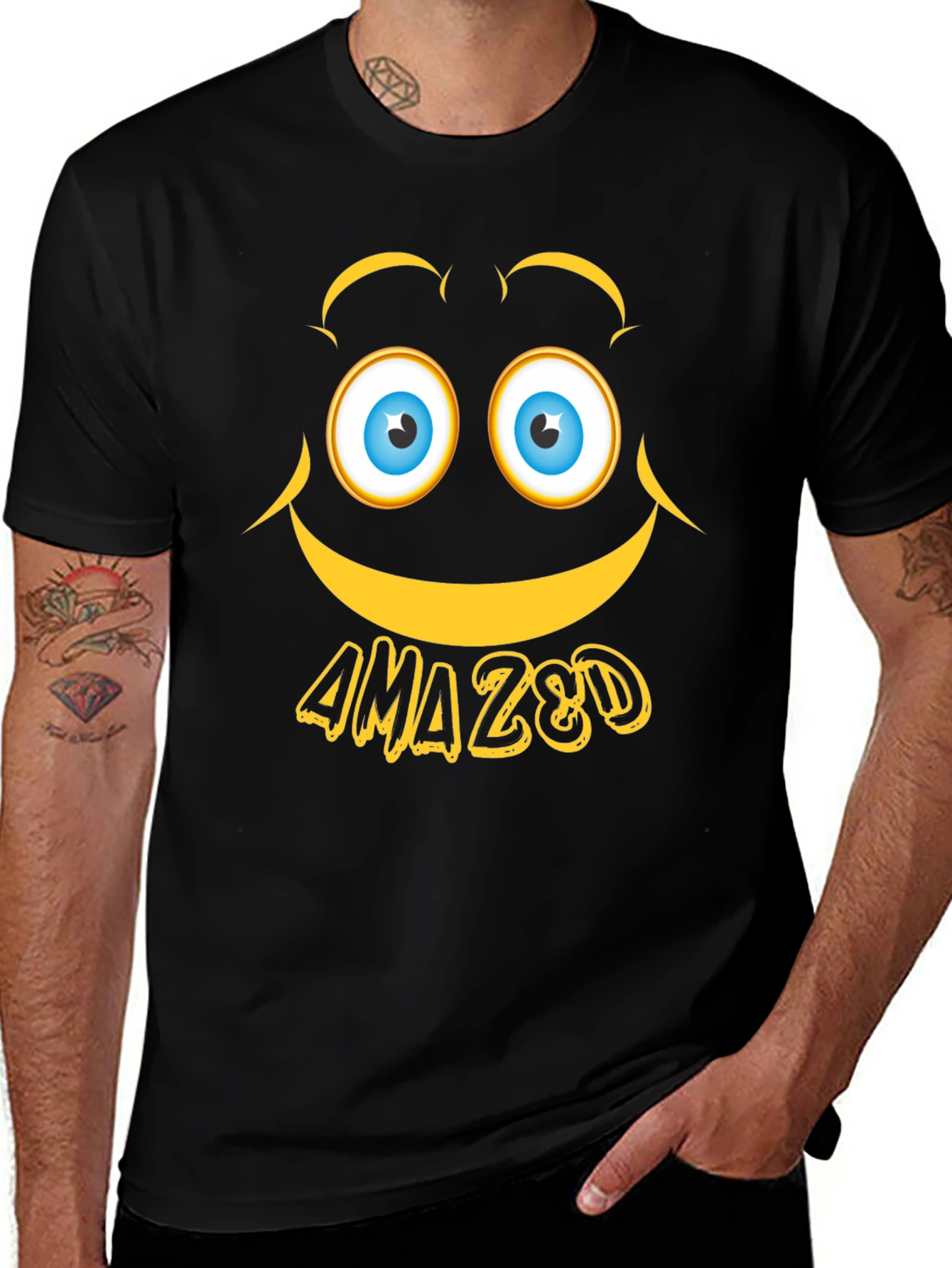 Amazed Graphic Tee - Expressive Emoji Design