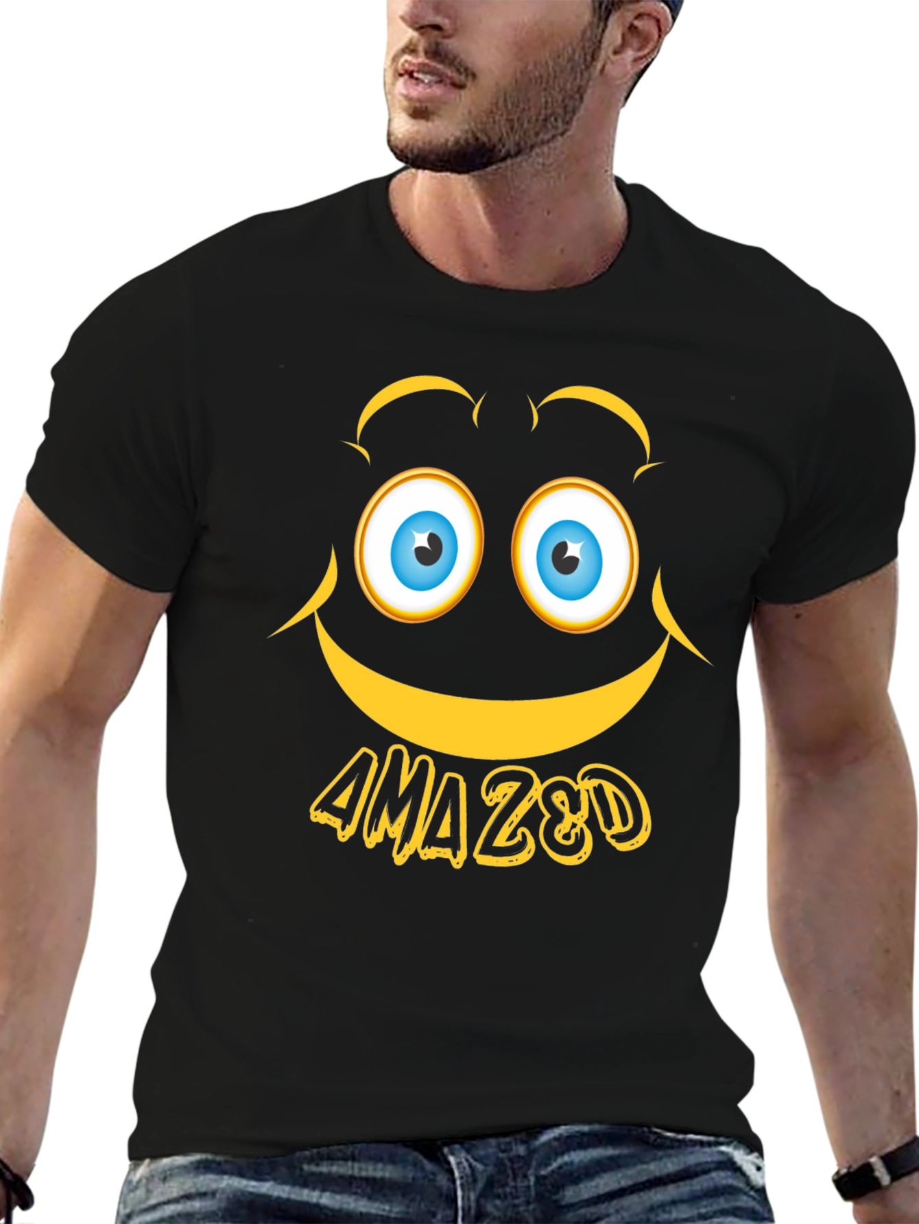 Amazed Graphic Tee - Expressive Emoji Design