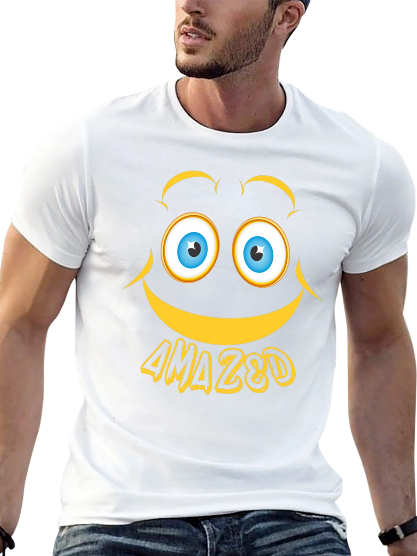 Amazed Graphic Tee - Expressive Emoji Design