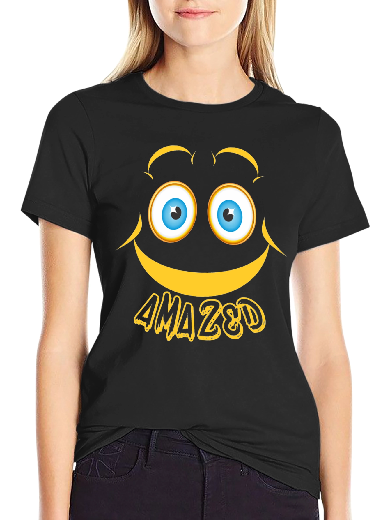 Amazed Graphic Tee - Expressive Emoji Design