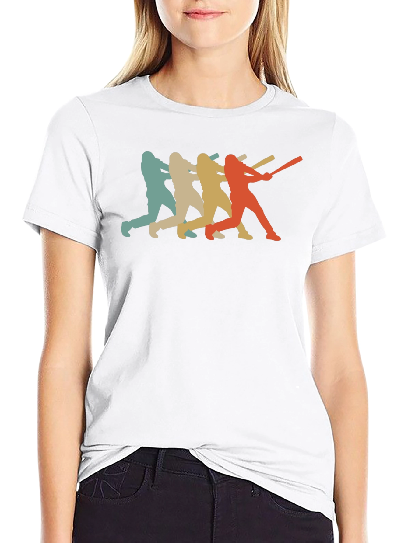 Retro Baseball Player Graphic T-Shirt