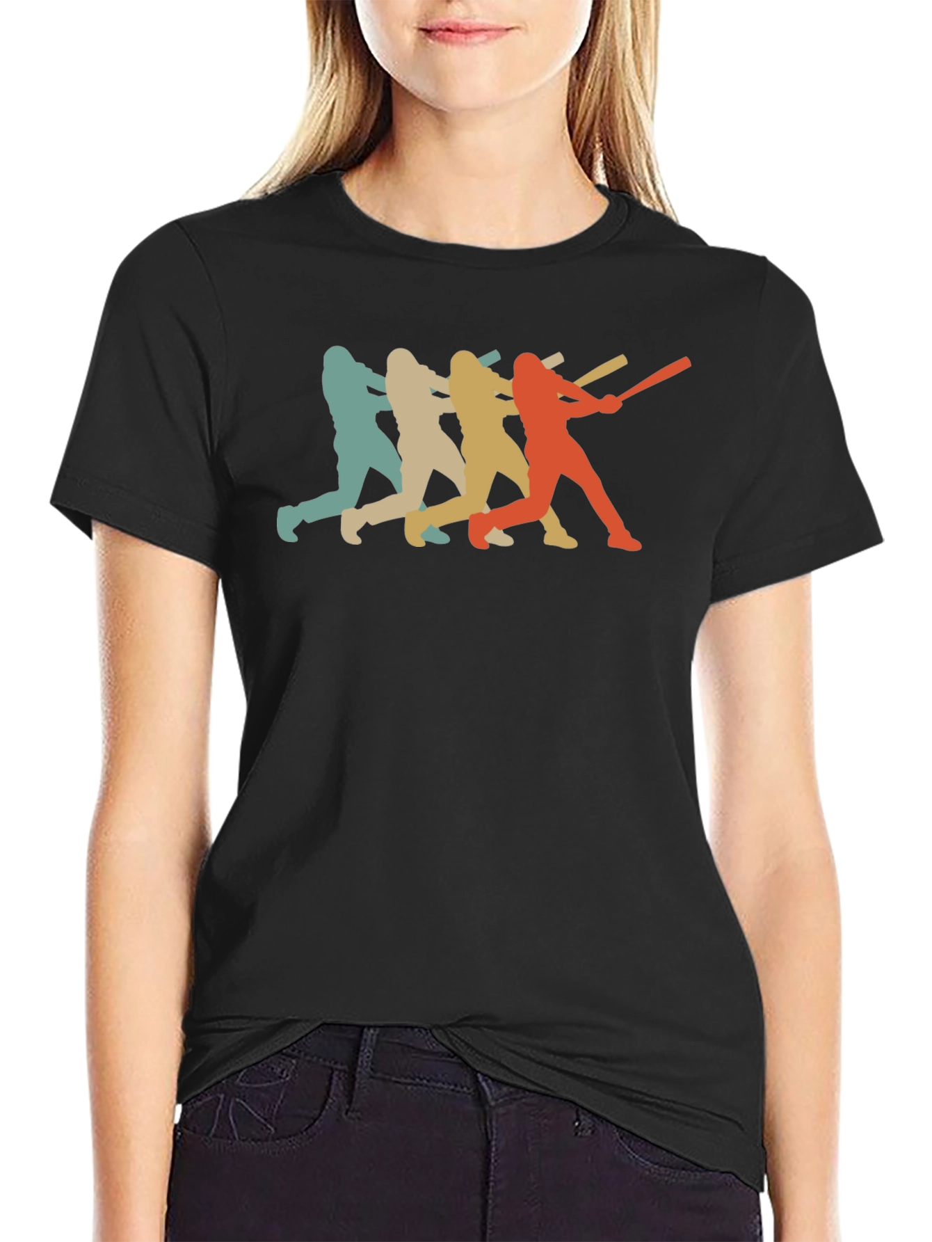 Retro Baseball Player Graphic T-Shirt