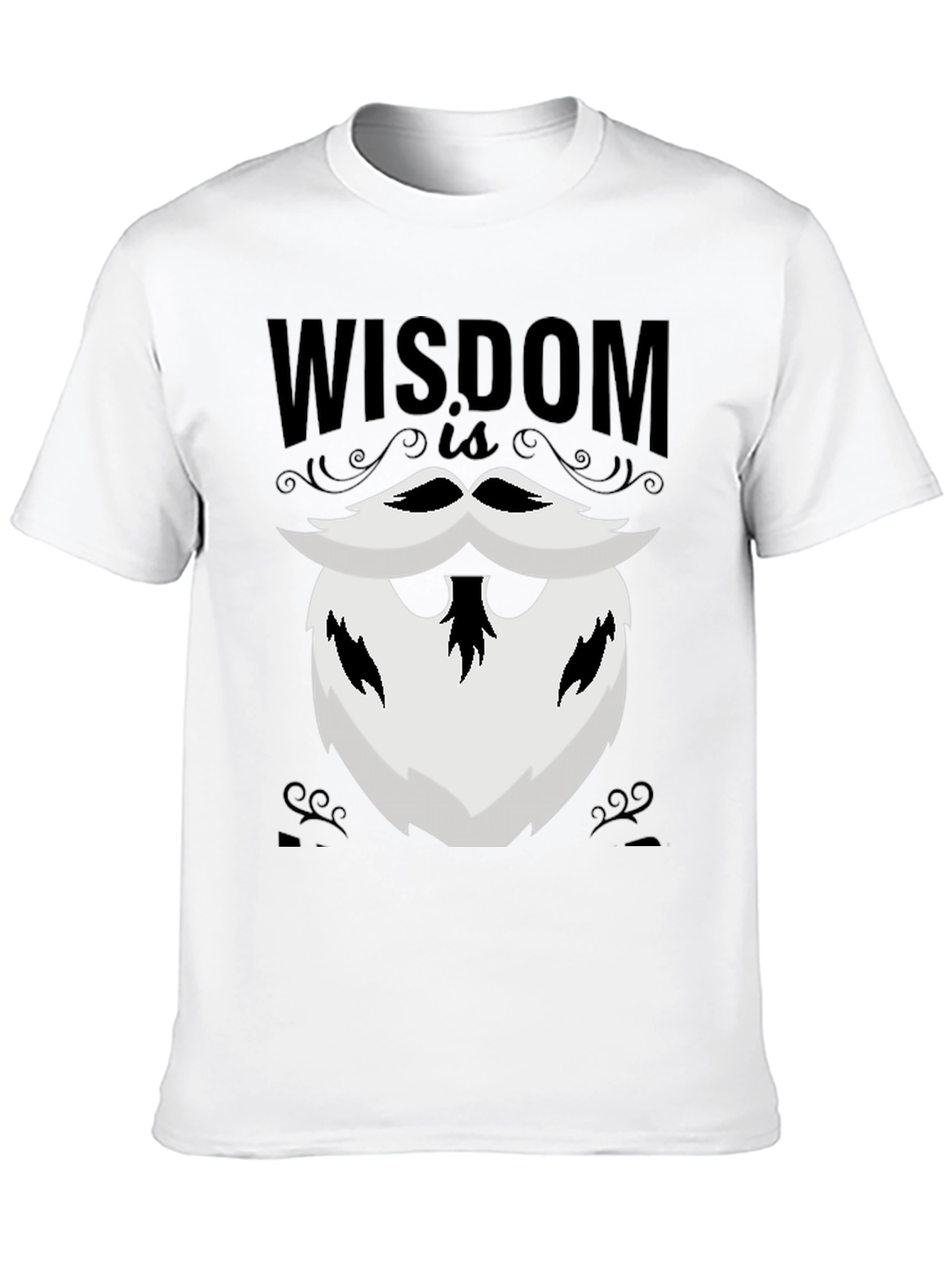 Wisdom Beard Graphic Tee - Black Cotton T-Shirt