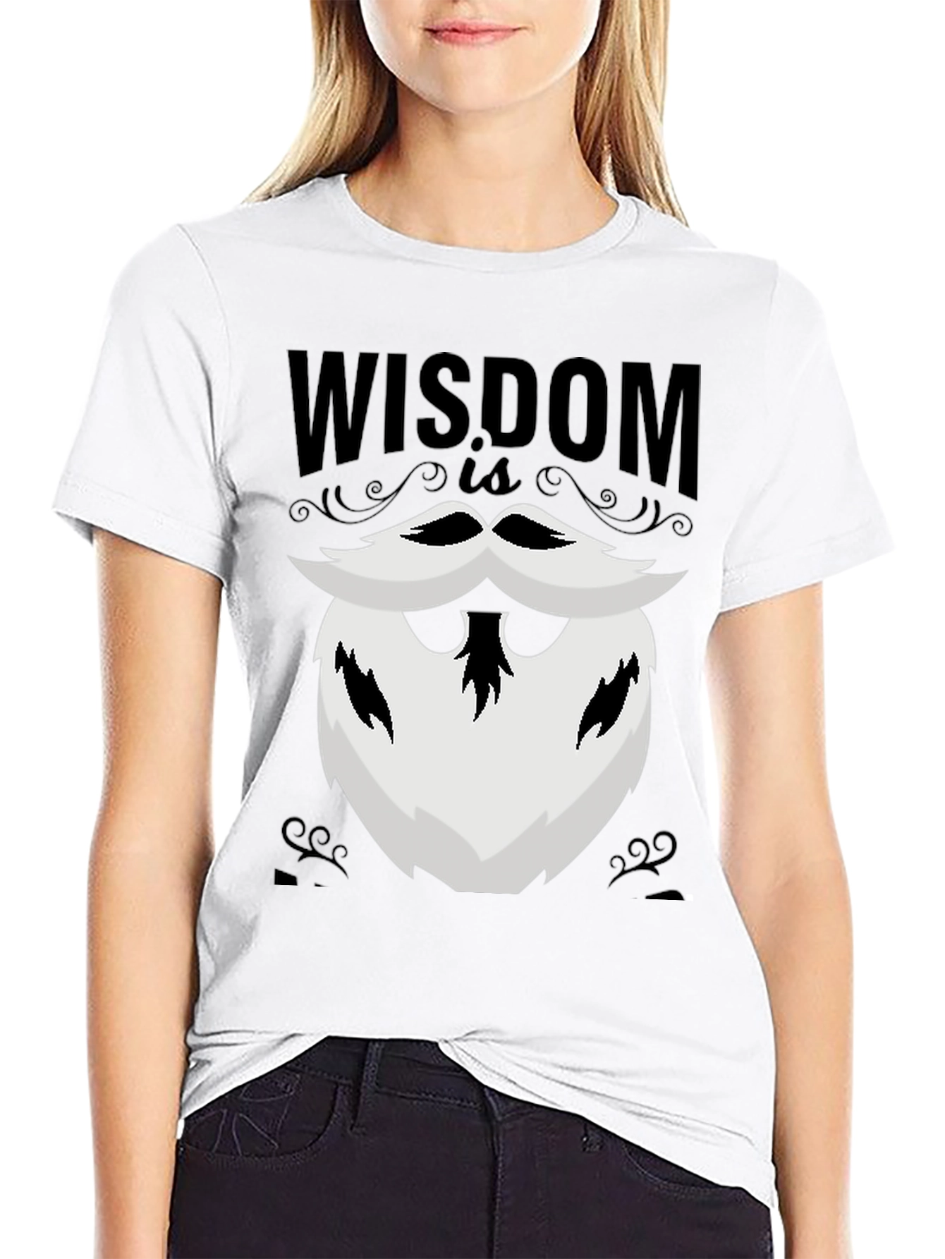 Wisdom Beard Graphic Tee - Black Cotton T-Shirt