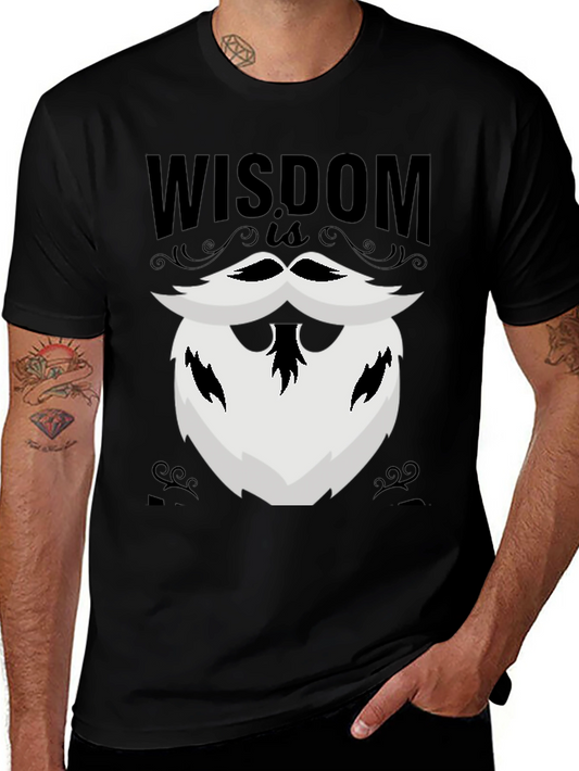 Wisdom Beard Graphic Tee - Black Cotton T-Shirt