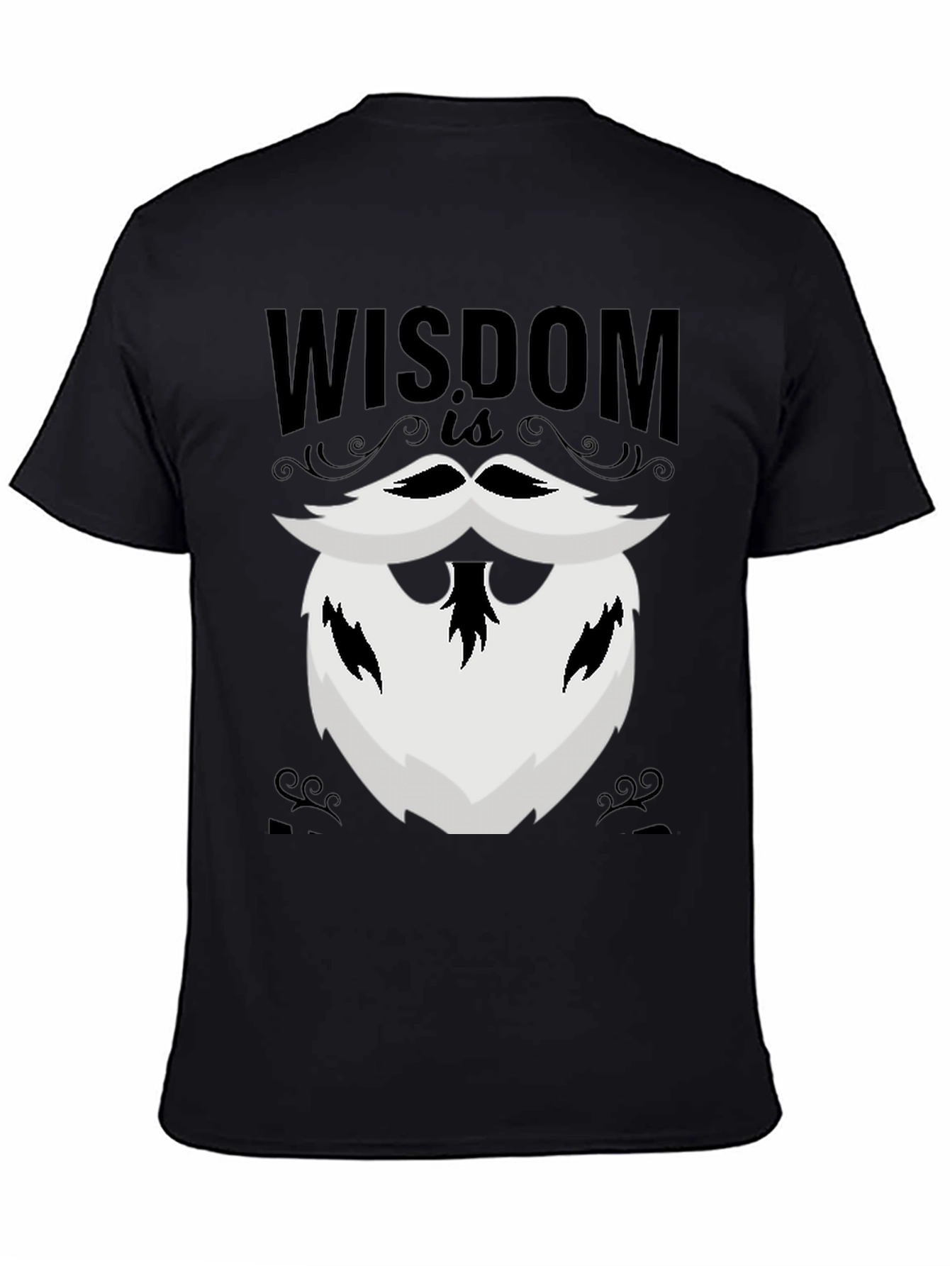 Wisdom Beard Graphic Tee - Black Cotton T-Shirt