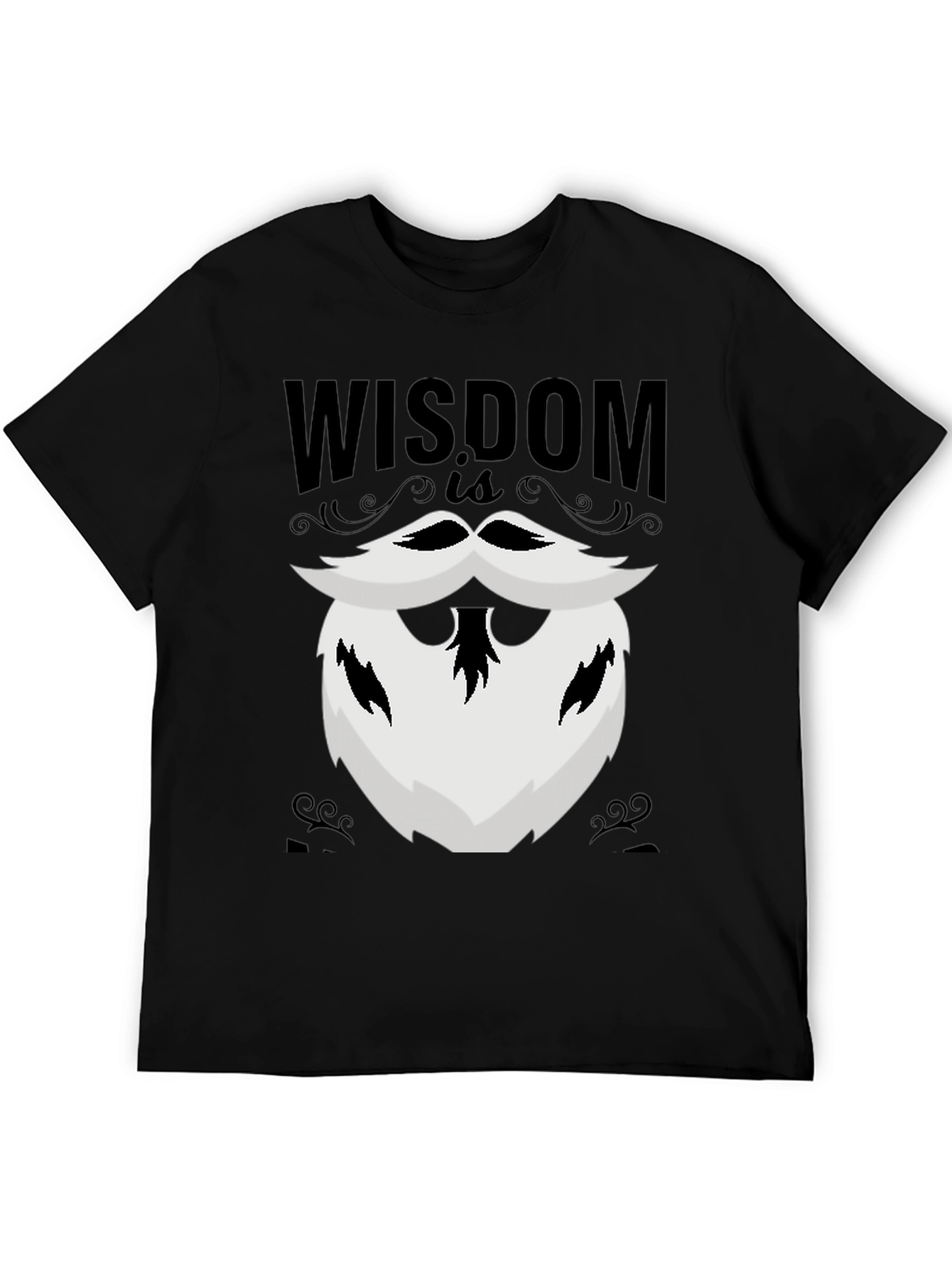 Wisdom Beard Graphic Tee - Black Cotton T-Shirt