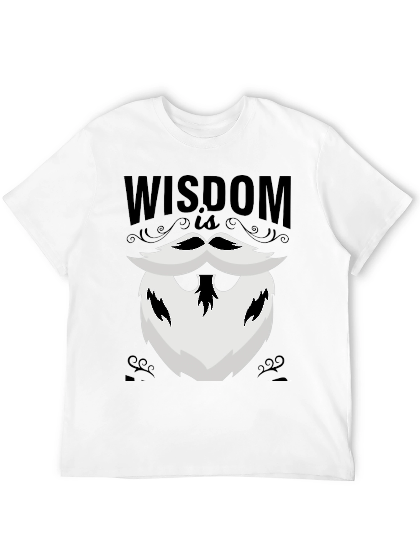 Wisdom Beard Graphic Tee - Black Cotton T-Shirt