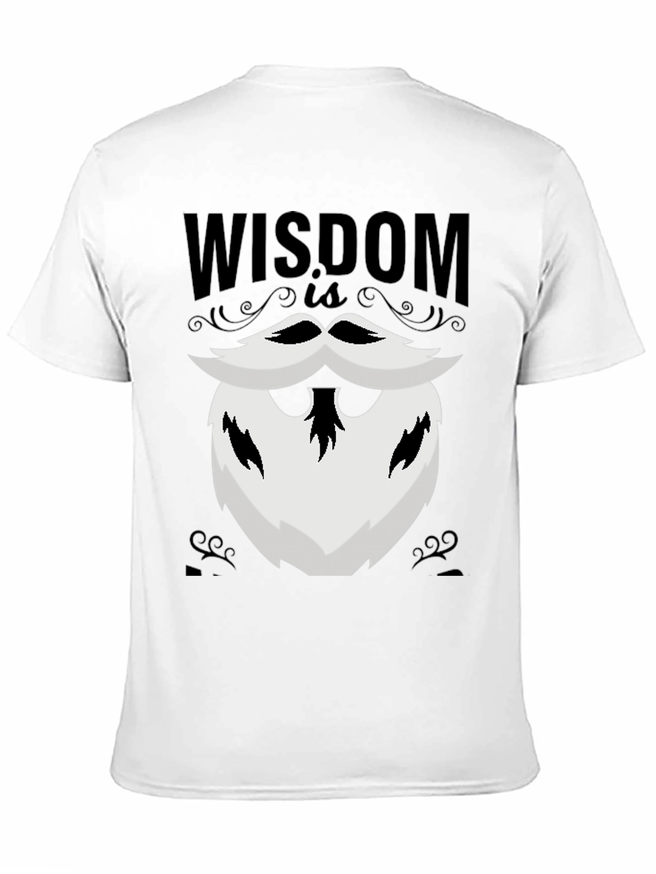 Wisdom Beard Graphic Tee - Black Cotton T-Shirt