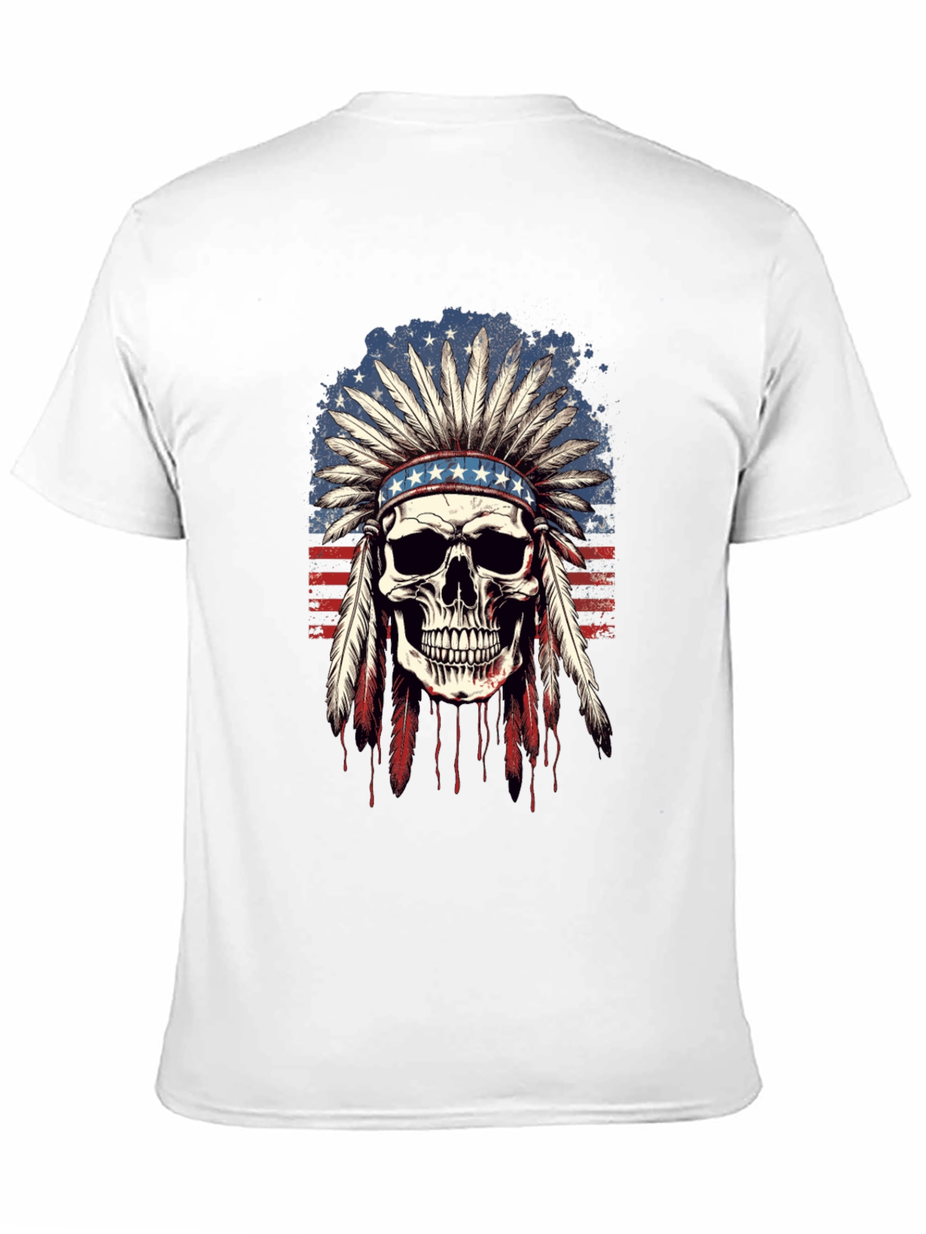 American Indian Skull Graphic T-Shirt