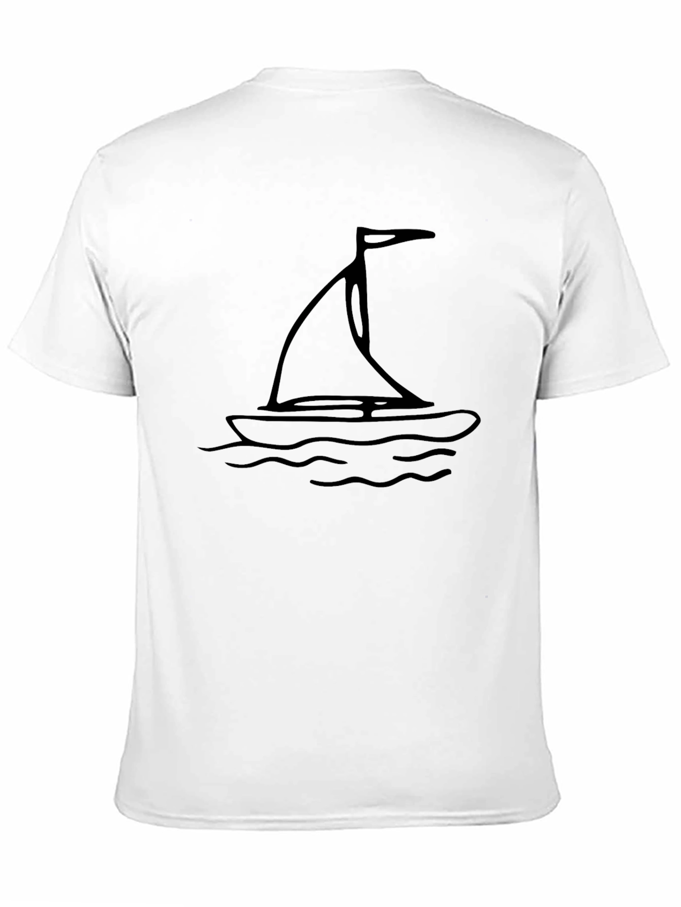 Sailboat Graphic Tee - Black Cotton Comfort
