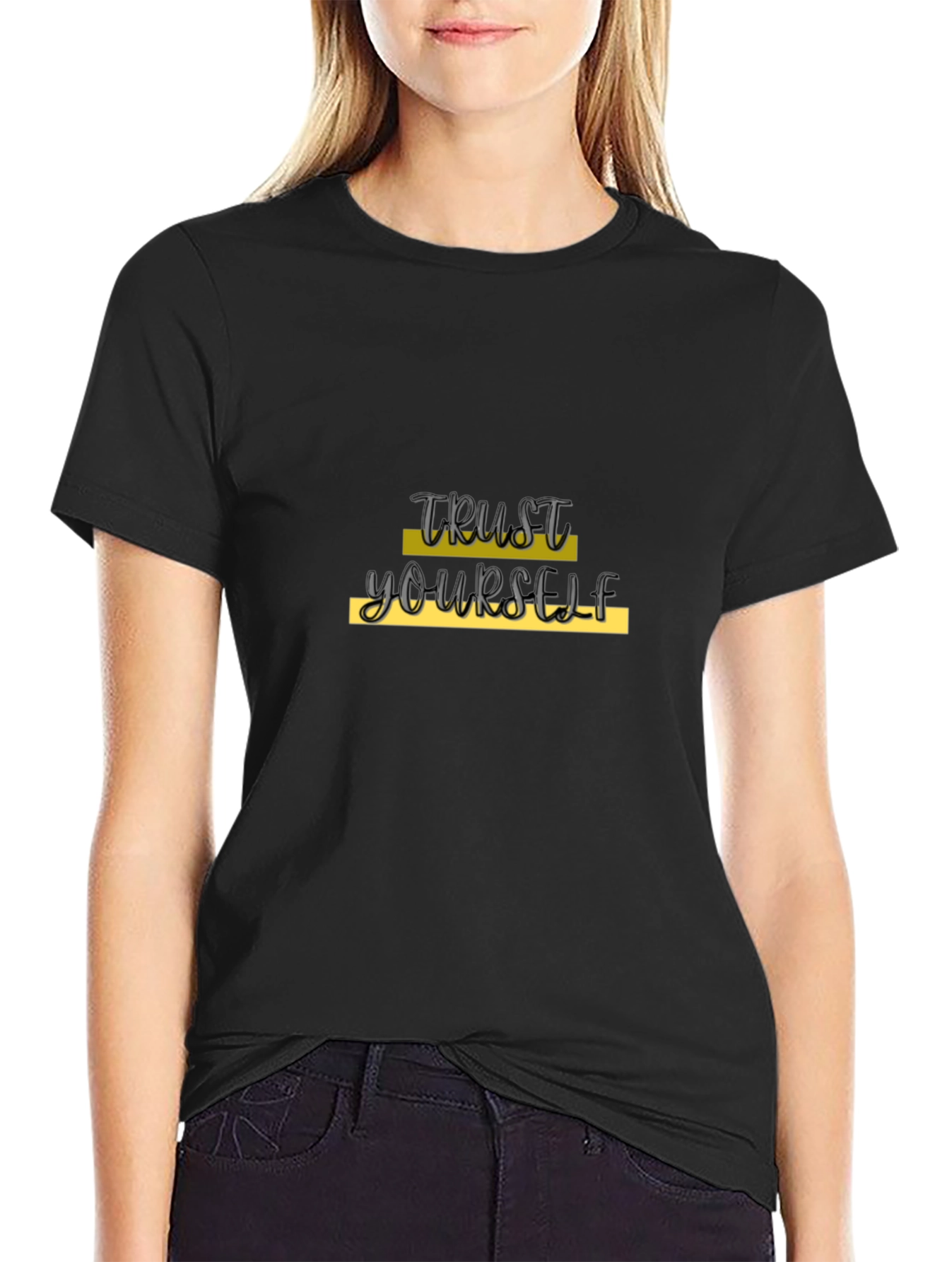 Trust Yourself Black Graphic Tee