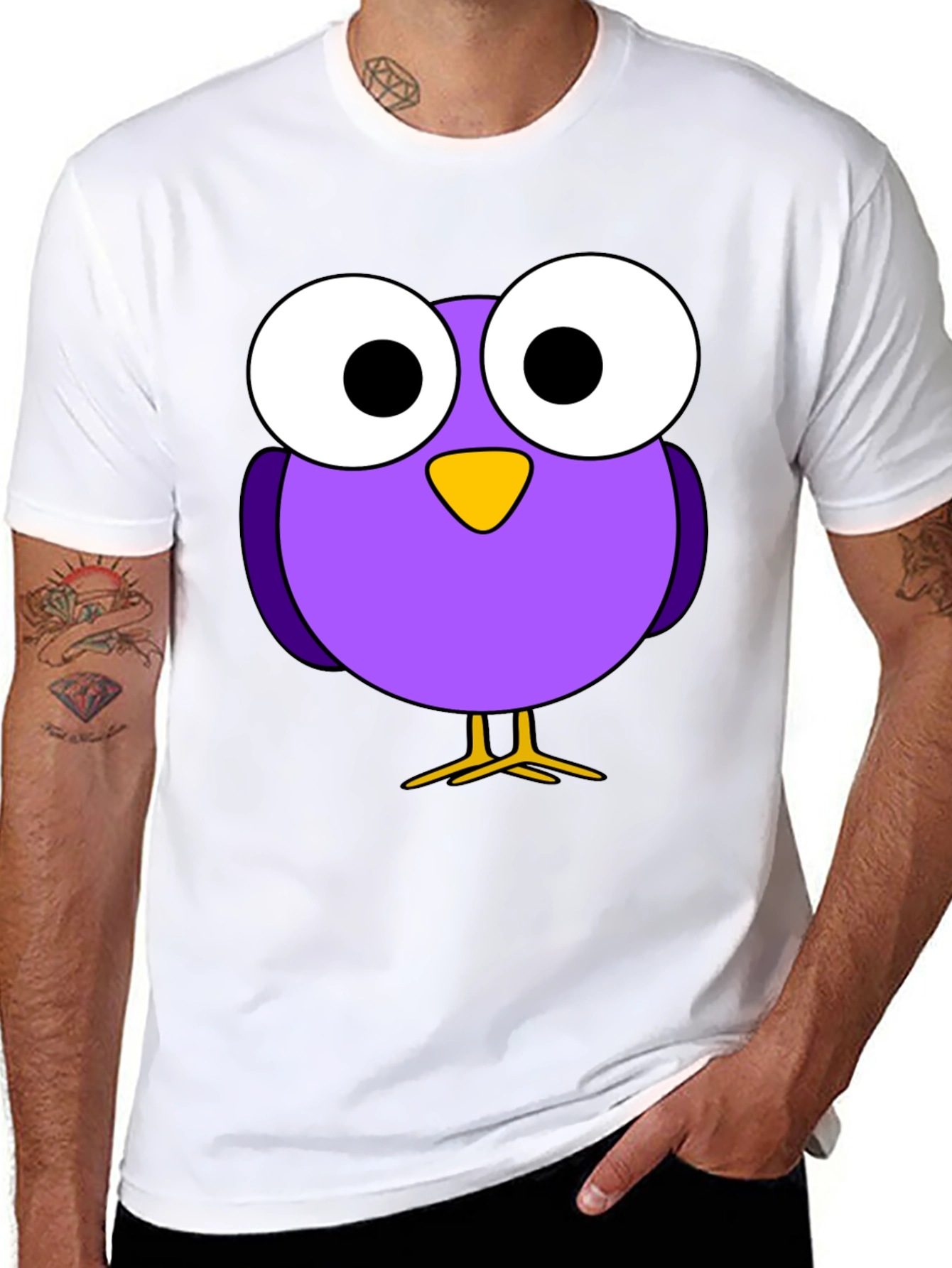 Cartoon Bird Graphic T-Shirt