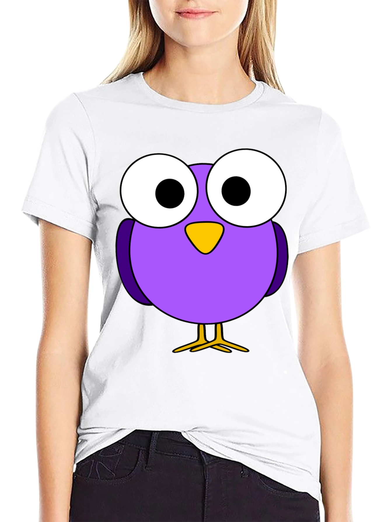 Cartoon Bird Graphic T-Shirt