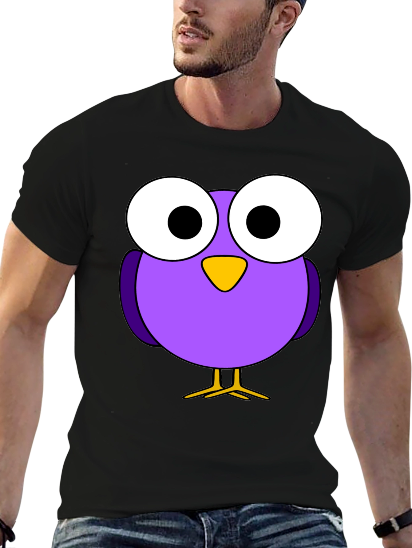 Cartoon Bird Graphic T-Shirt
