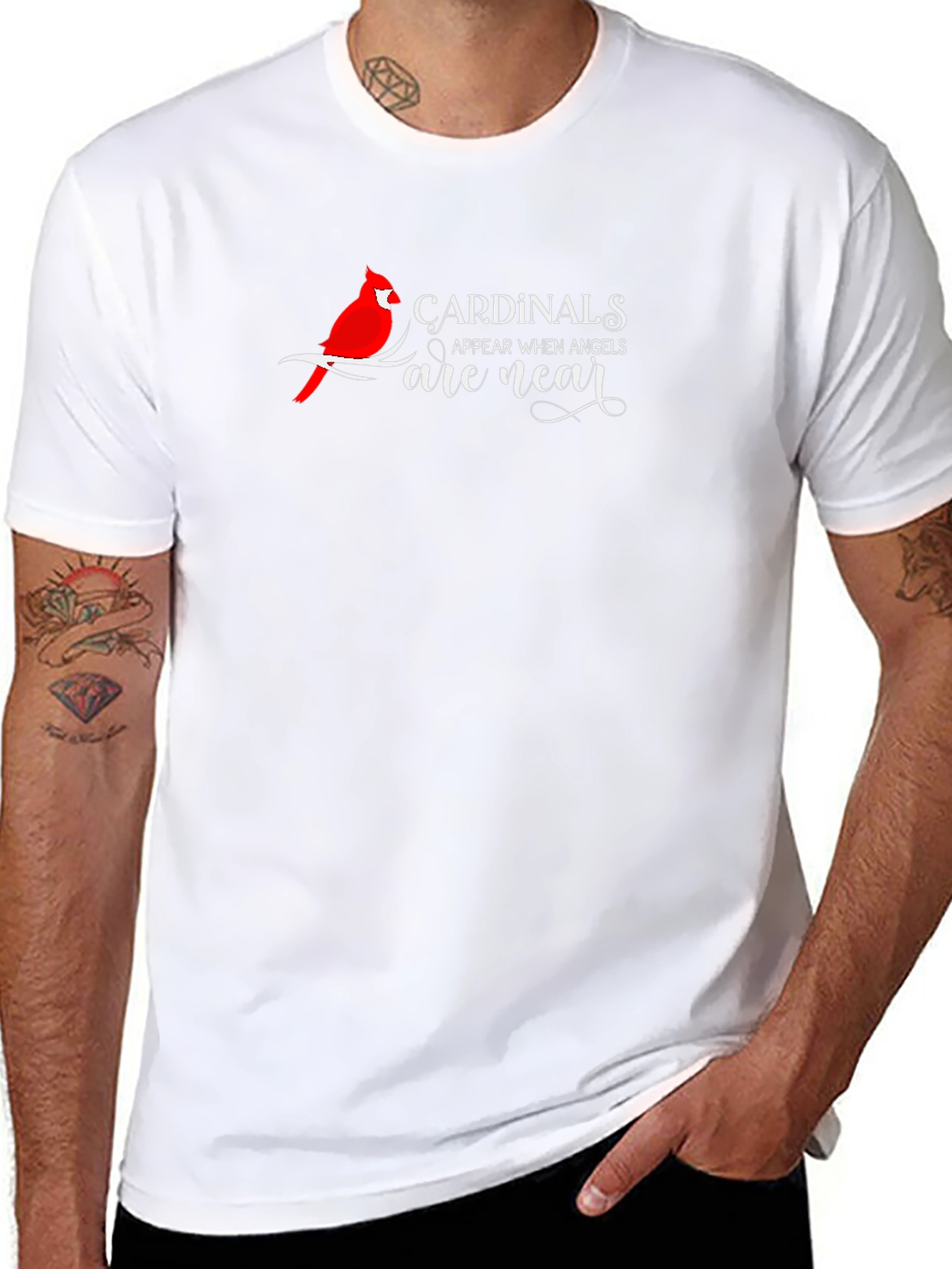 Cardinals Appear When Angels Are Near Black T-Shirt