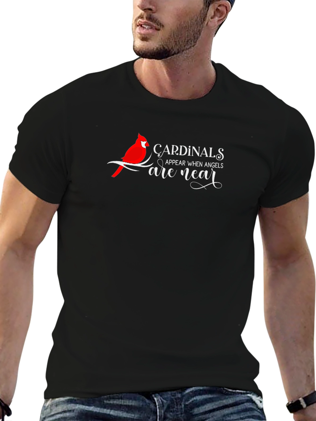 Cardinals Appear When Angels Are Near Black T-Shirt