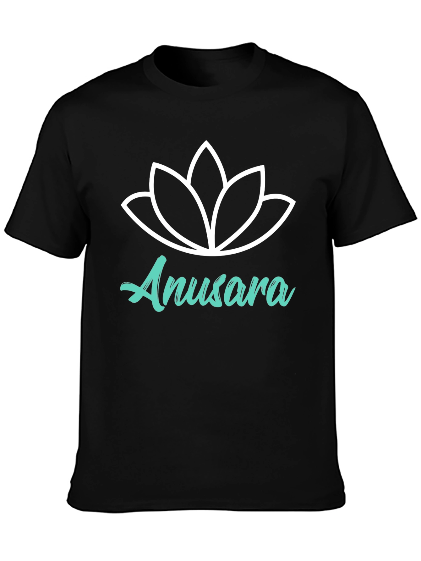 Anusara Yoga Lotus Graphic Black T-Shirt