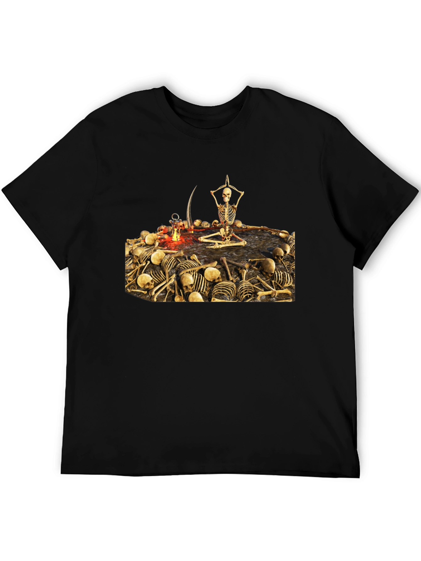 Skeleton Yoga T-Shirt - Meditating Grim Reaper Tee