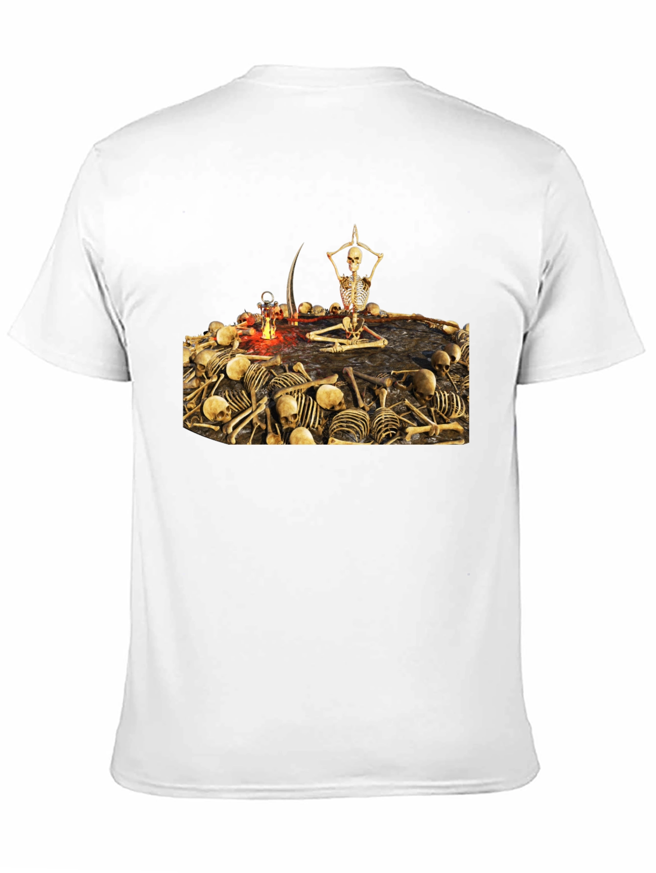 Skeleton Yoga T-Shirt - Meditating Grim Reaper Tee