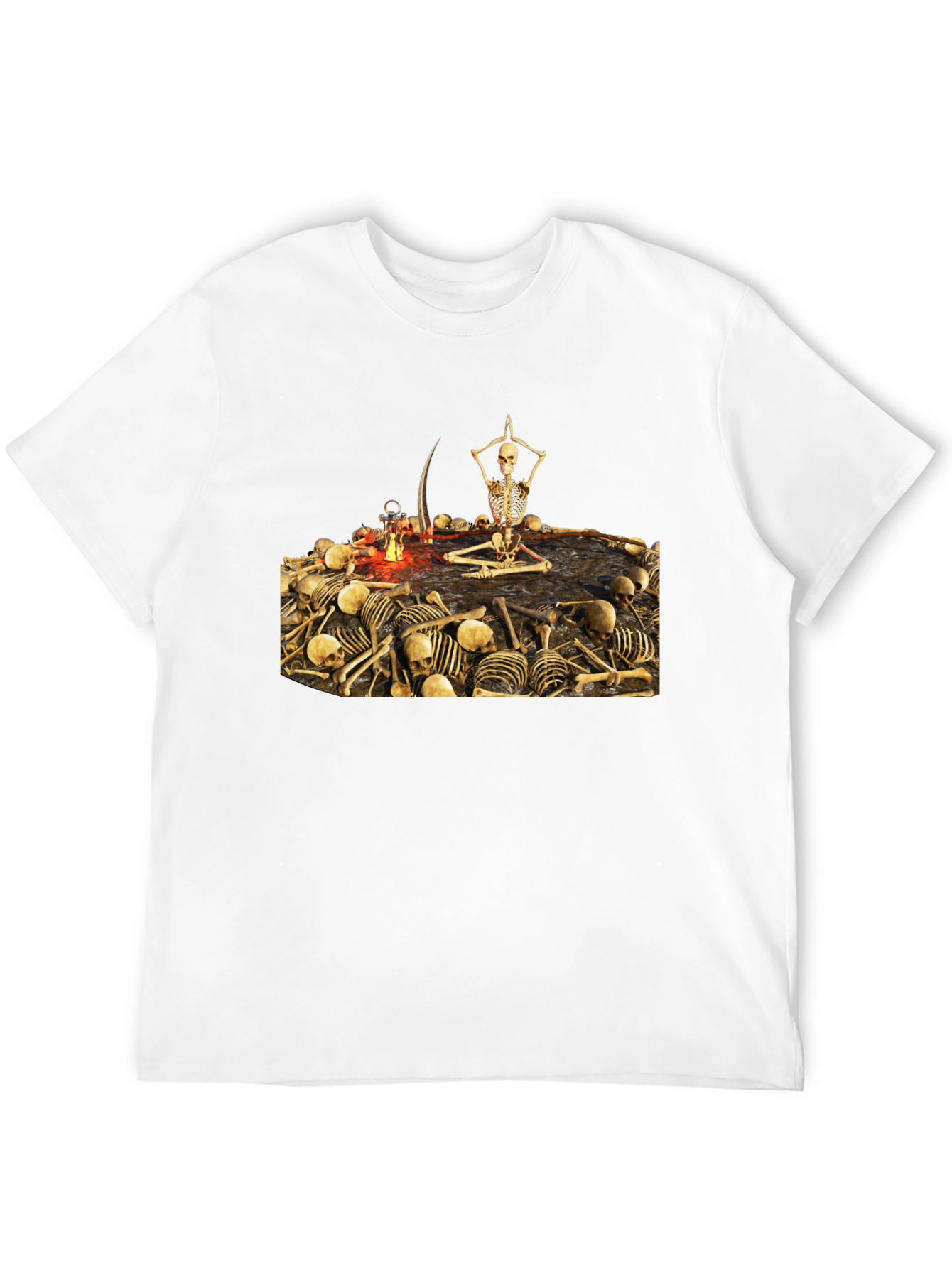 Skeleton Yoga T-Shirt - Meditating Grim Reaper Tee