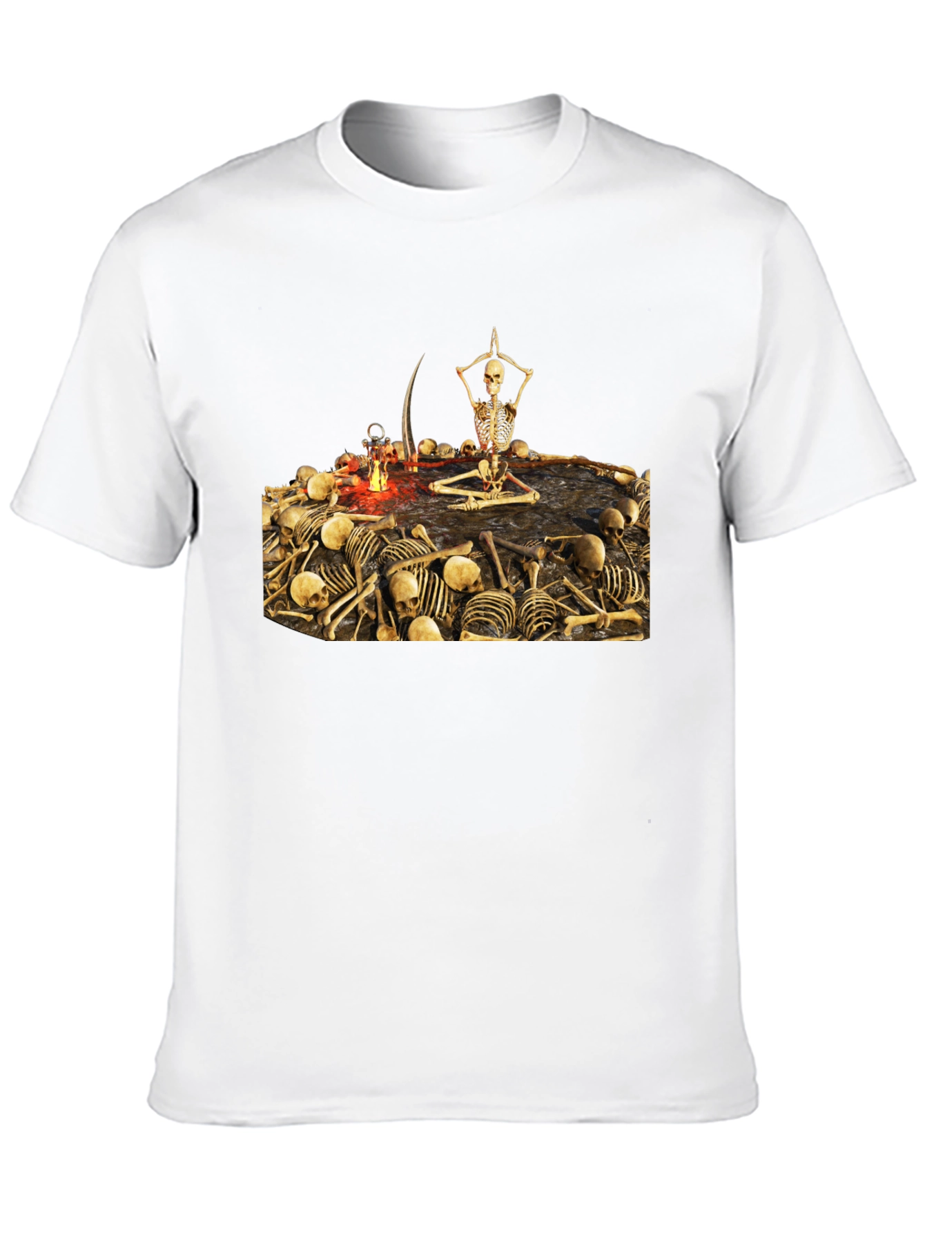 Skeleton Yoga T-Shirt - Meditating Grim Reaper Tee