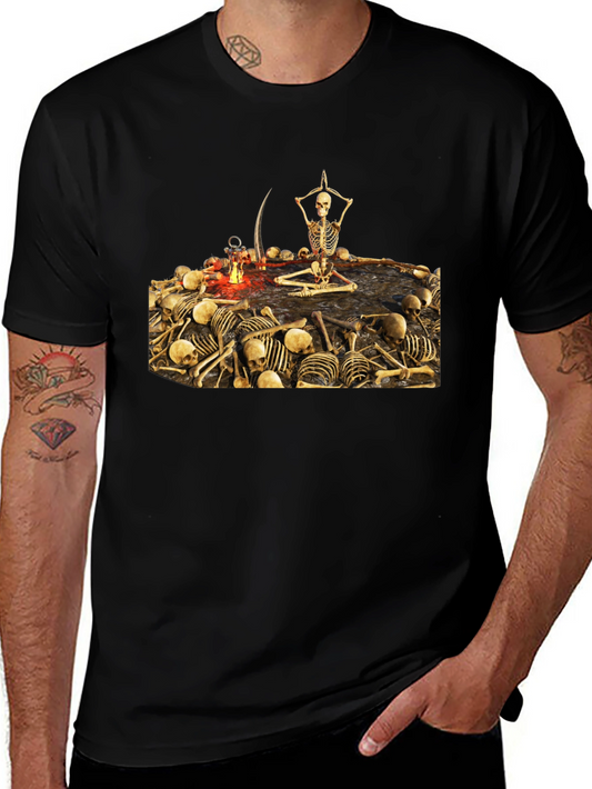 Skeleton Yoga T-Shirt - Meditating Grim Reaper Tee