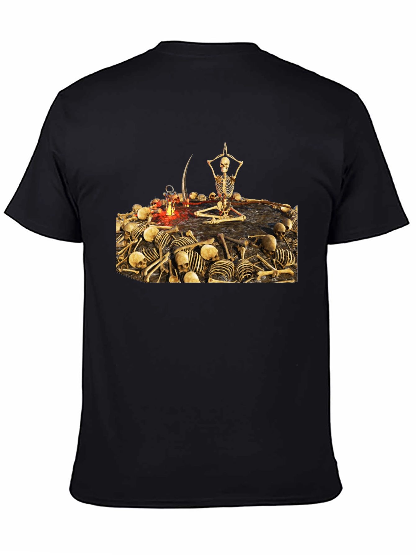 Skeleton Yoga T-Shirt - Meditating Grim Reaper Tee
