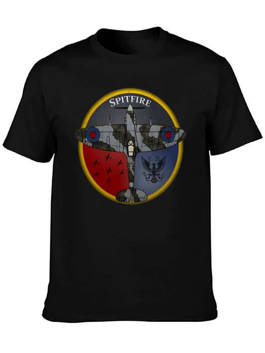 Spitfire Plane Graphic Black T-Shirt