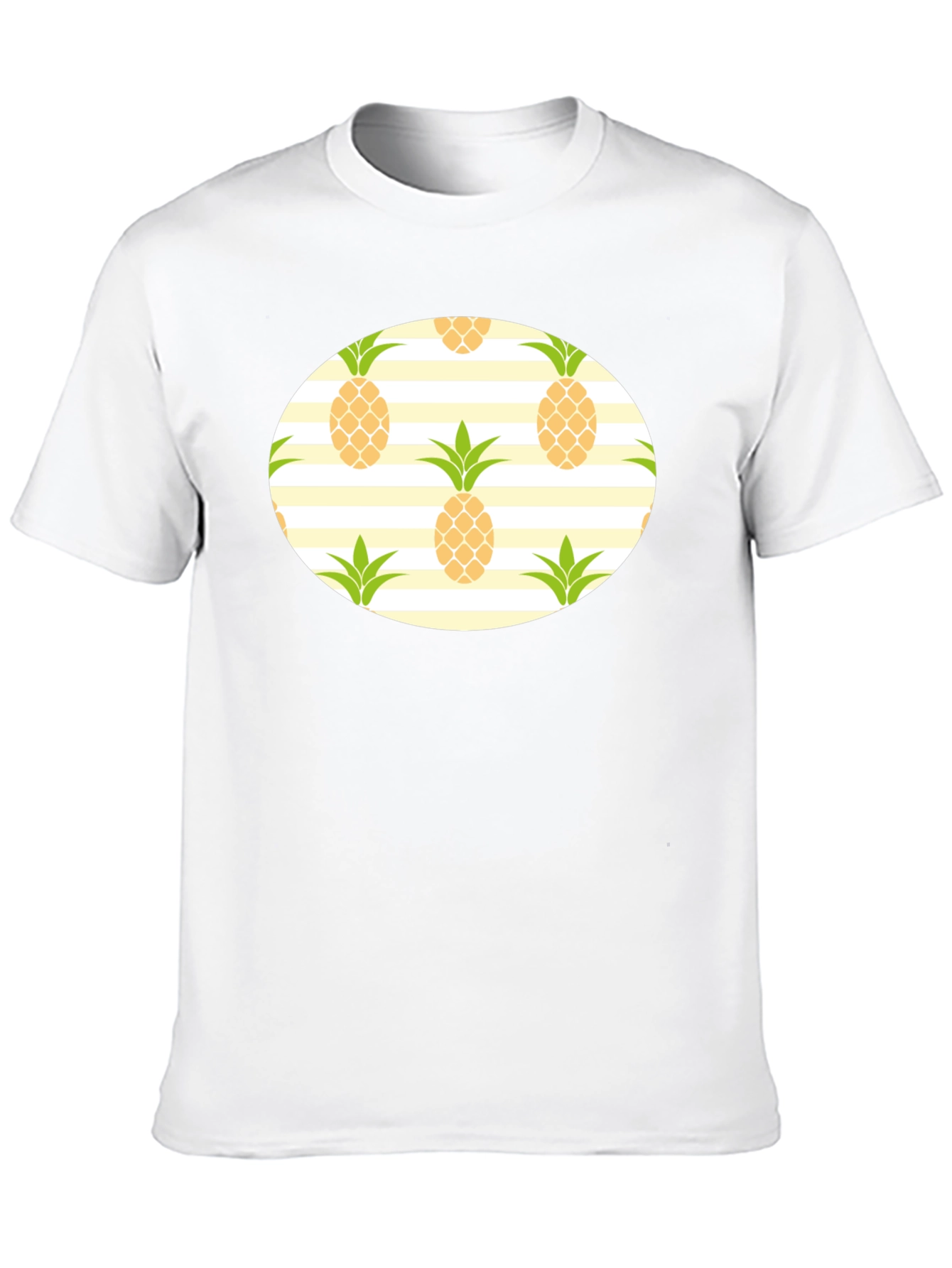 Pineapple Pattern Black T-Shirt