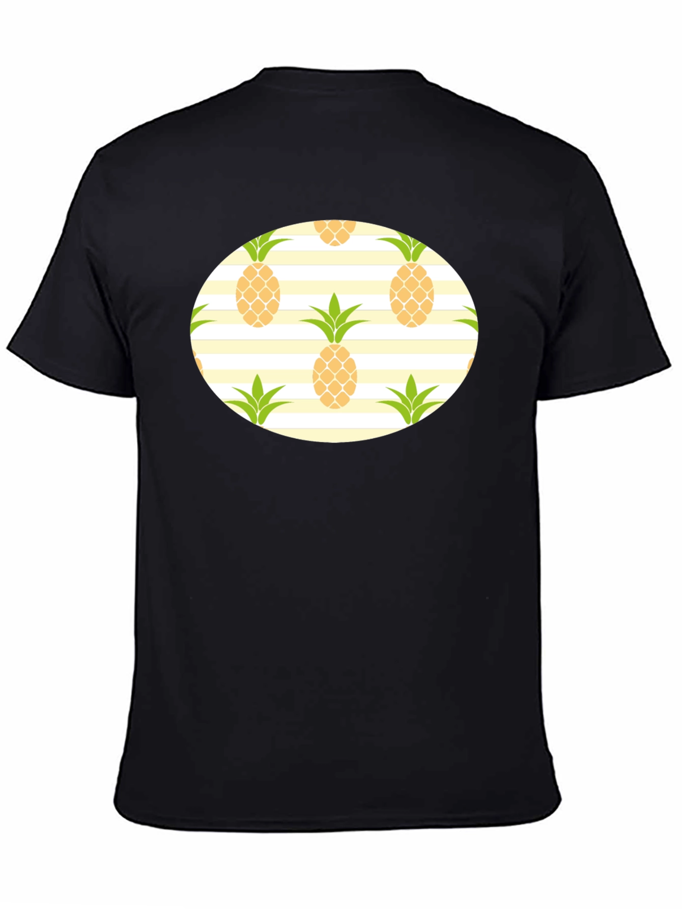Pineapple Pattern Black T-Shirt