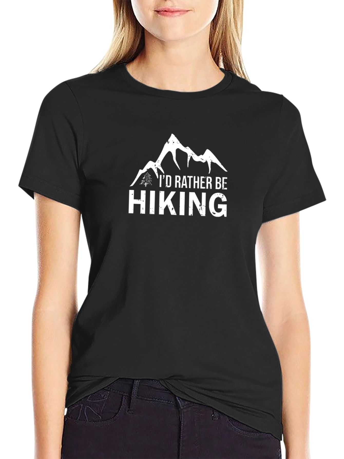 Id Rather Be Hiking T-Shirt - Black
