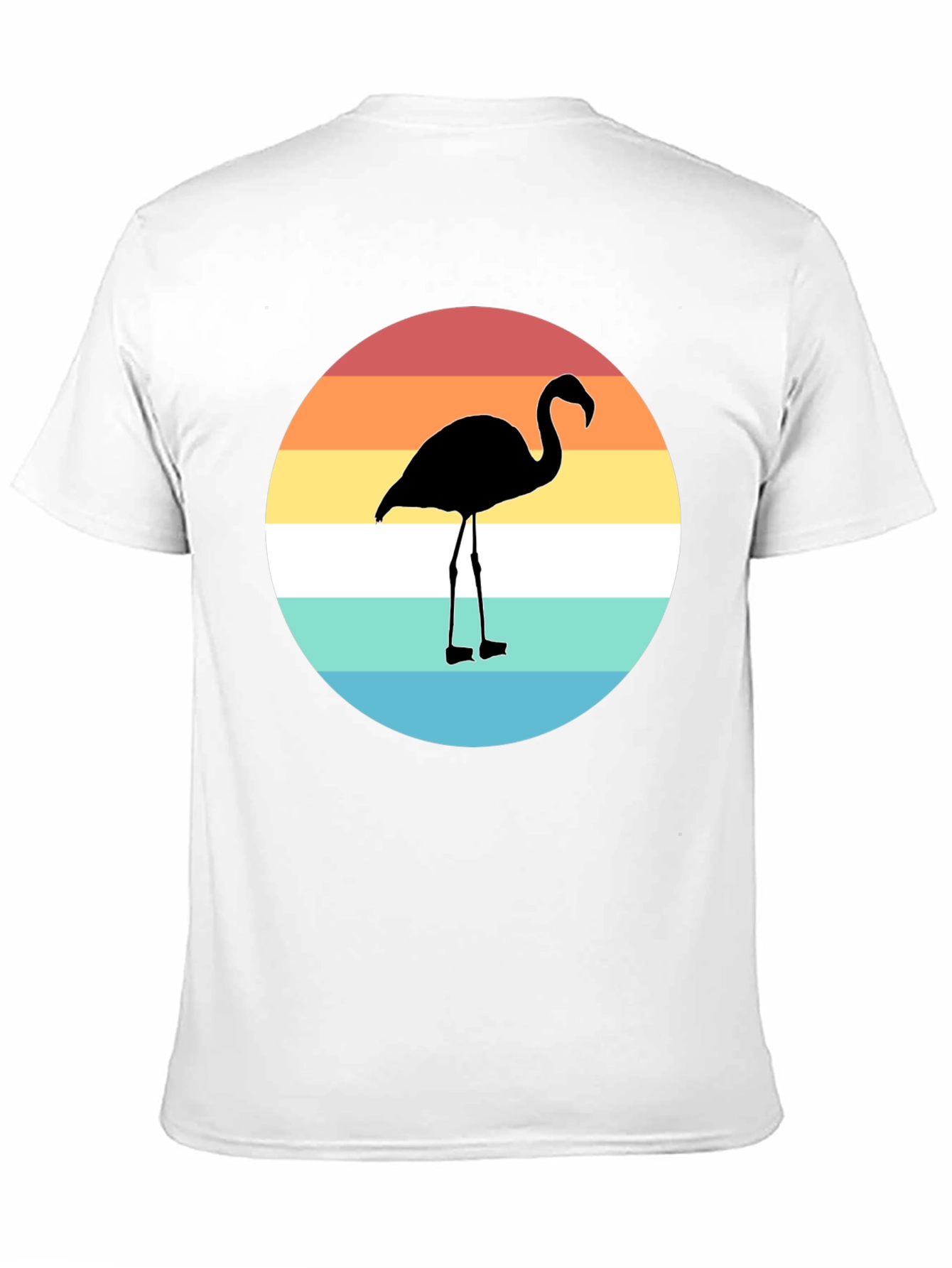 Retro Flamingo Graphic Tee - Stylish Mens Black T-Shirt
