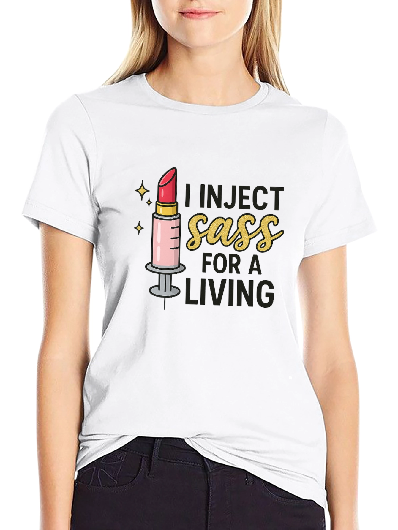 I Inject Sass For A Living Black T-Shirt