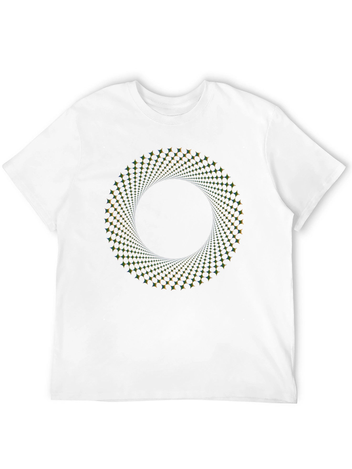 Optical Illusion Vortex Circle Black T-Shirt