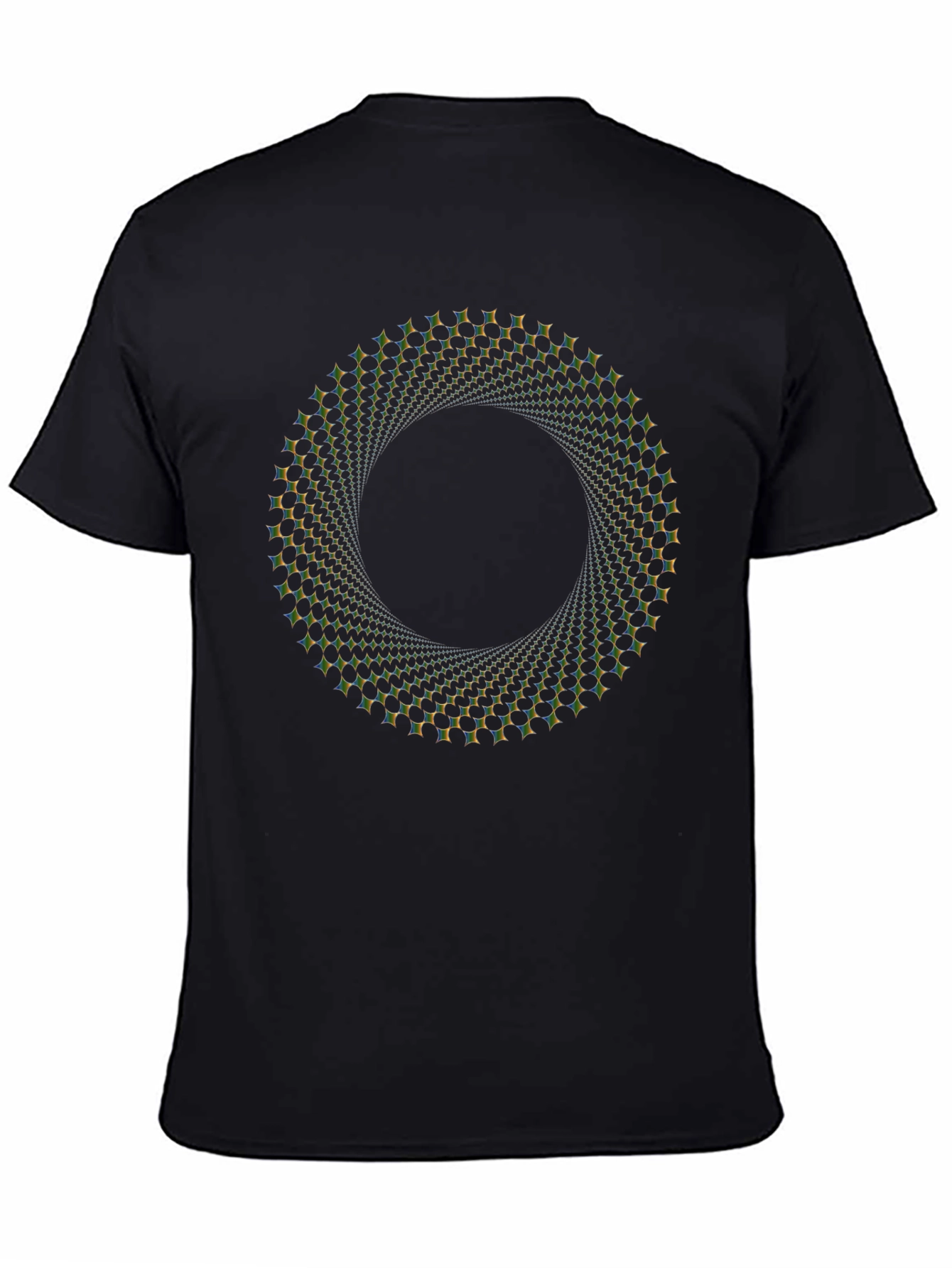 Optical Illusion Vortex Circle Black T-Shirt