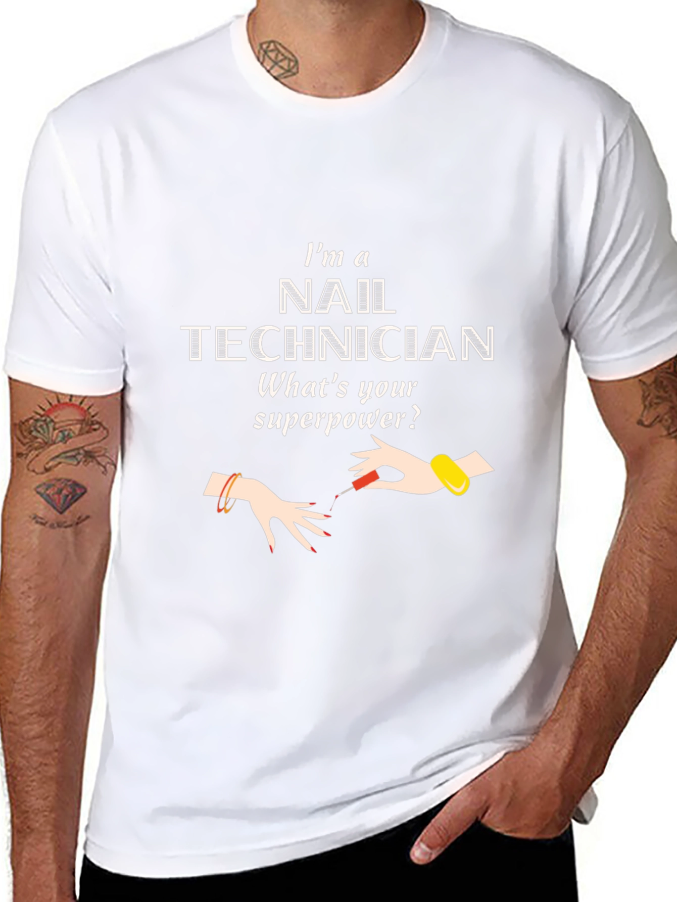 Nail Technician Superpower Graphic T-Shirt