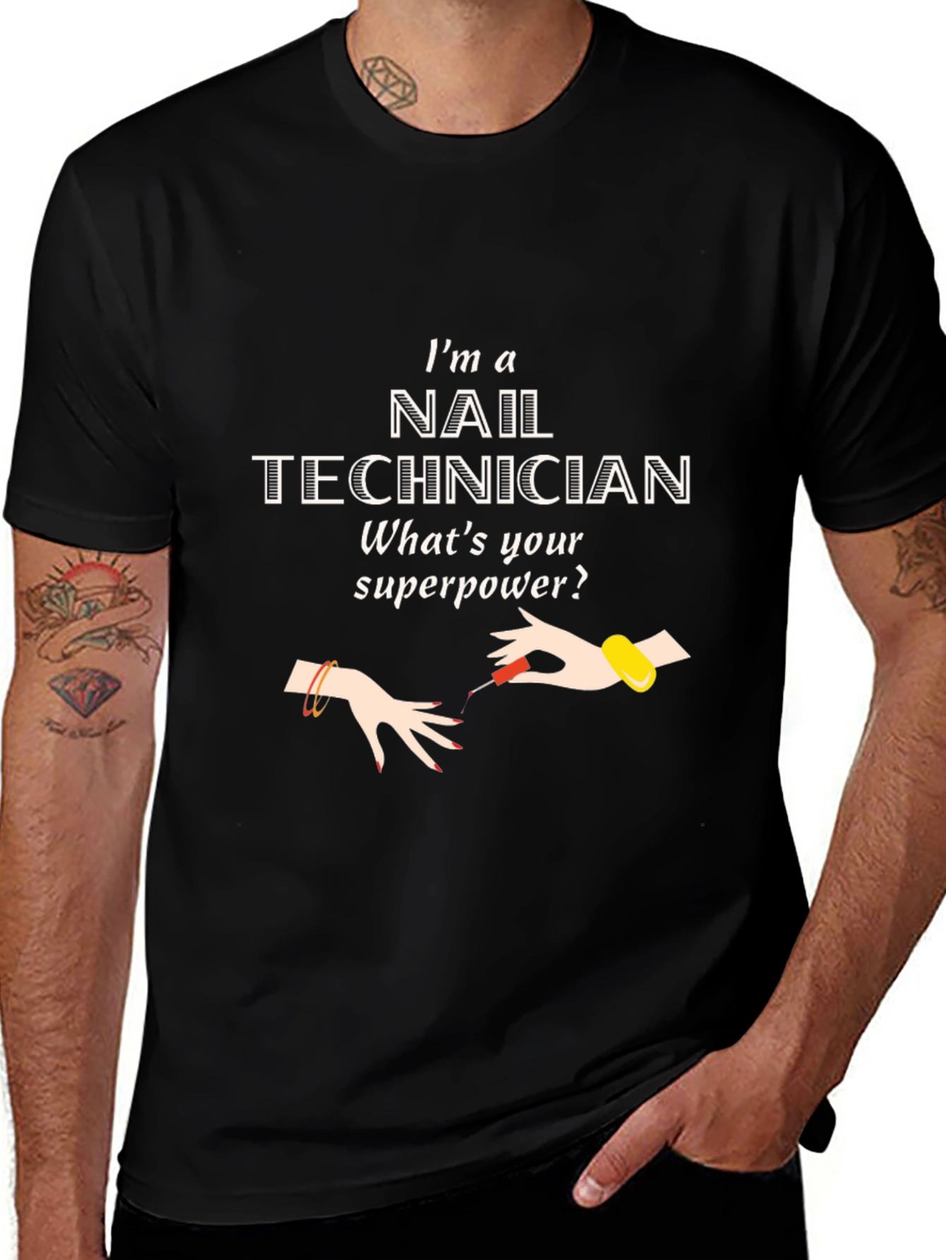 Nail Technician Superpower Graphic T-Shirt