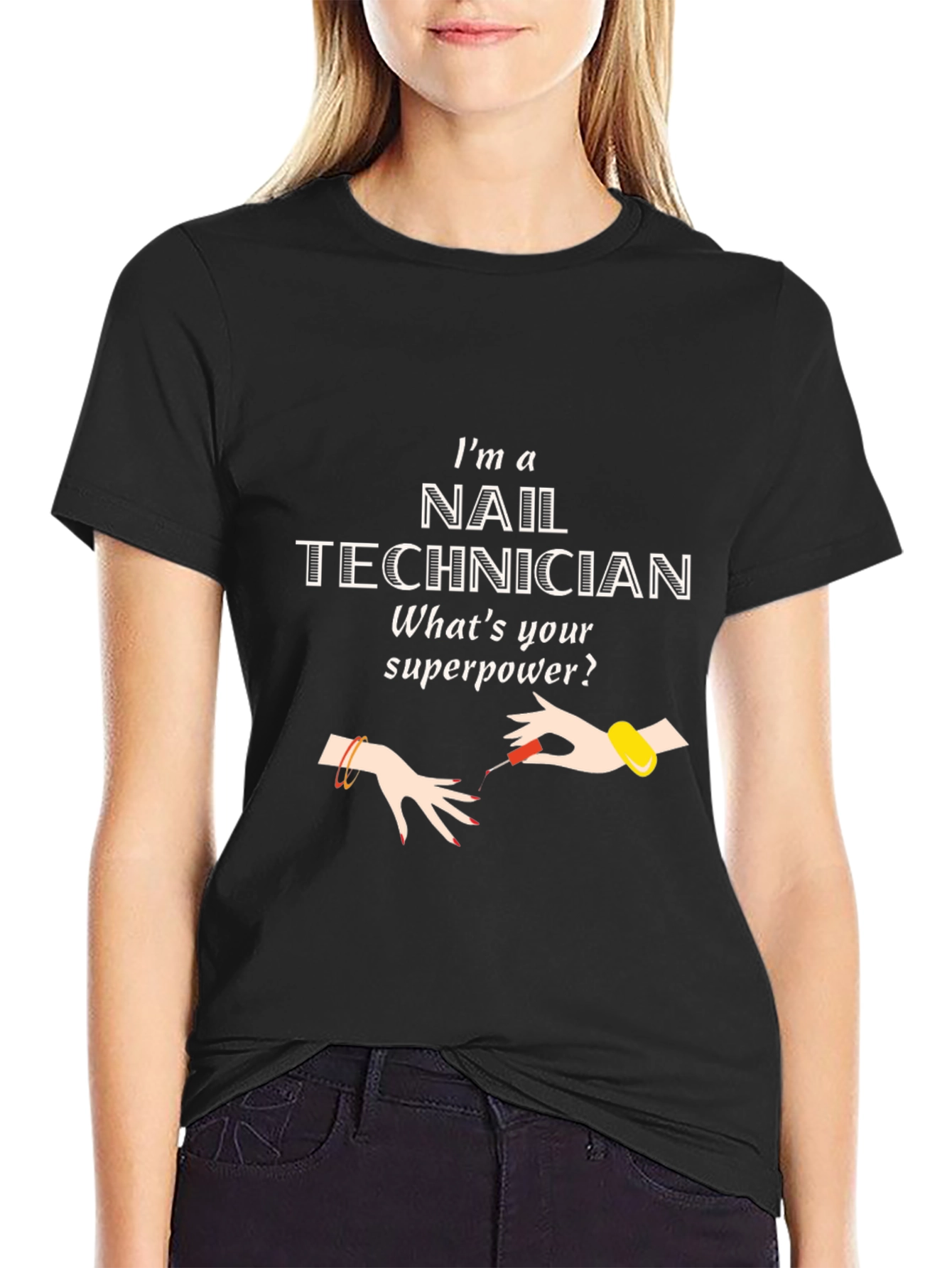 Nail Technician Superpower Graphic T-Shirt