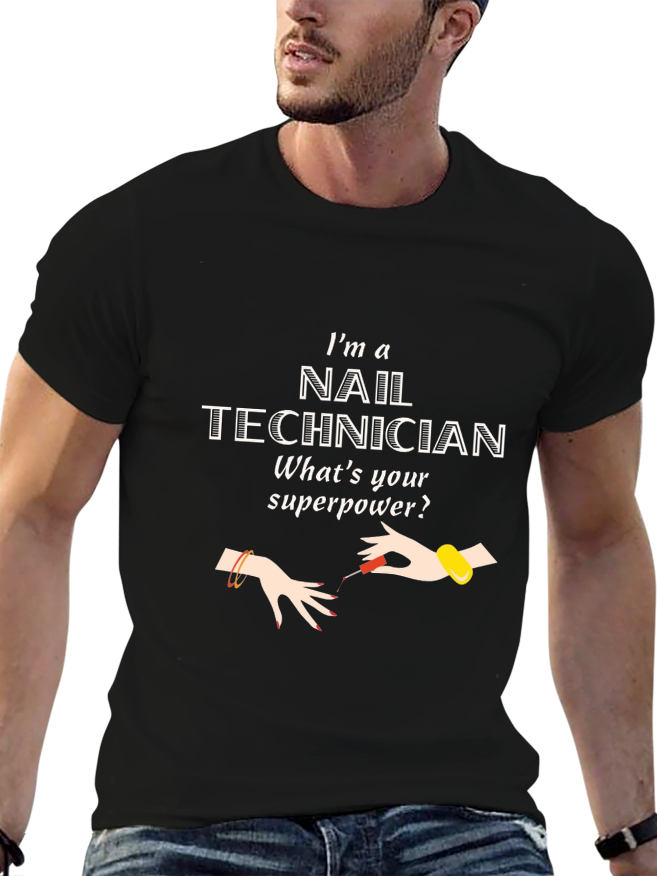 Nail Technician Superpower Graphic T-Shirt