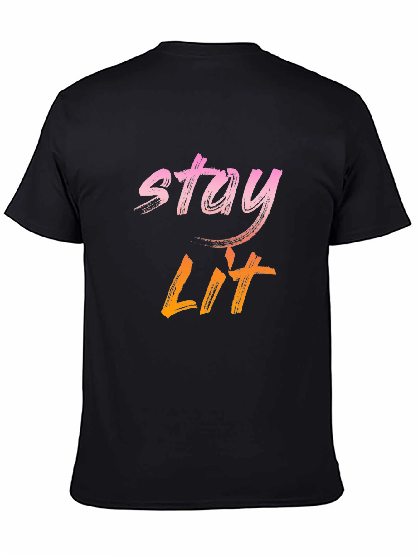 Stay Lit Graphic Print Tee - Casual Black T-Shirt