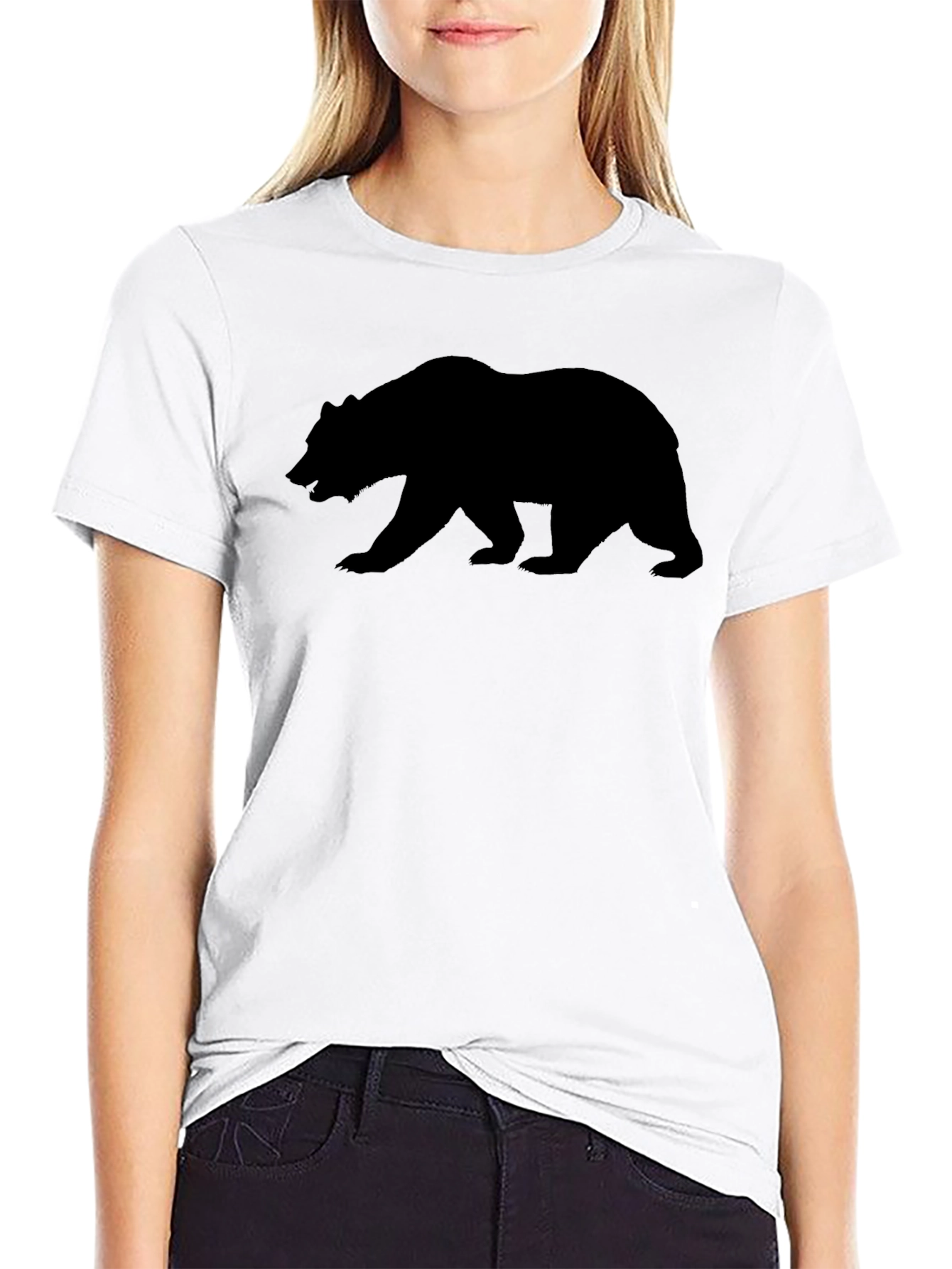 California Bear Graphic Tee - Black Cotton T-Shirt
