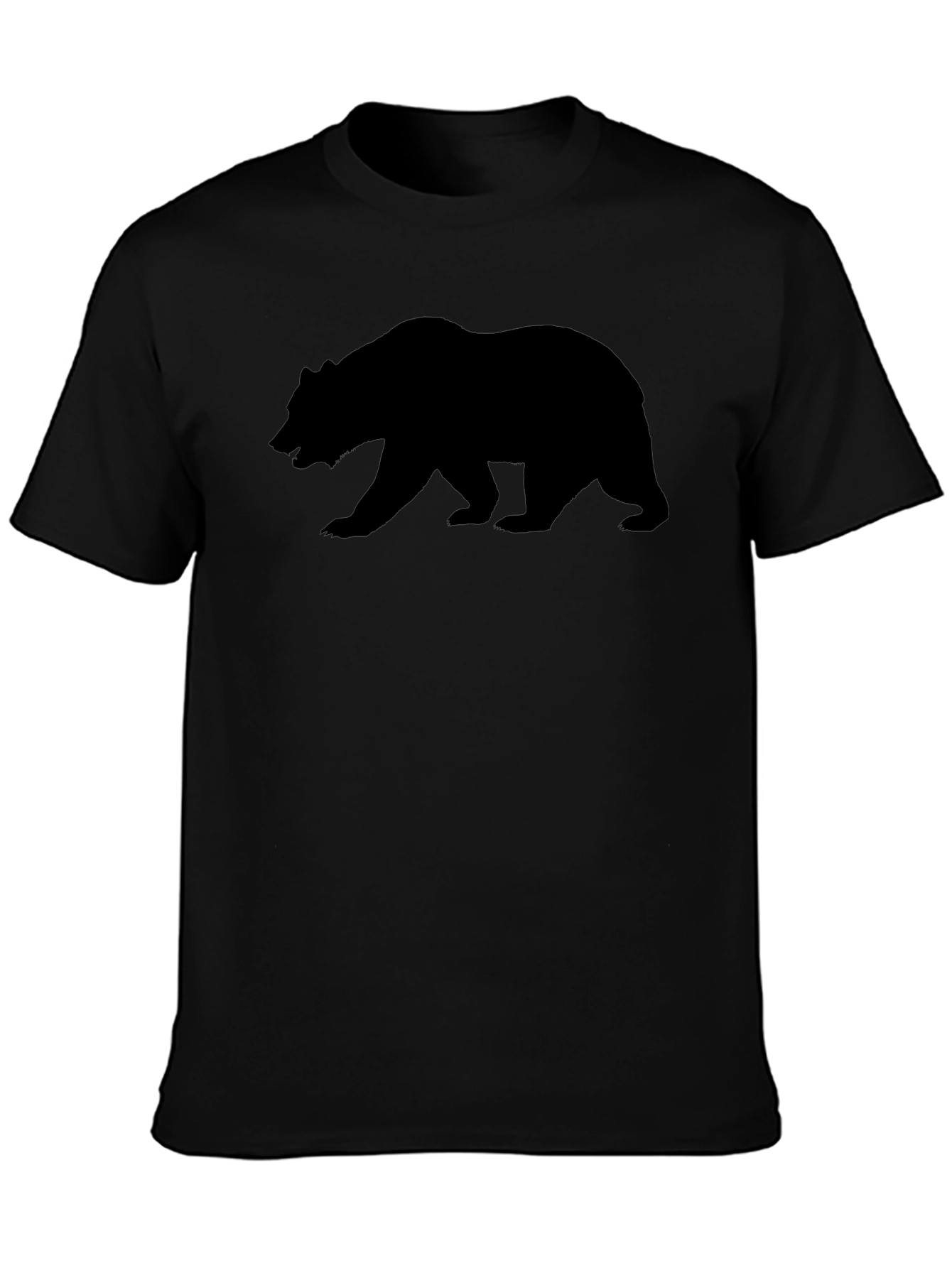 California Bear Graphic Tee - Black Cotton T-Shirt
