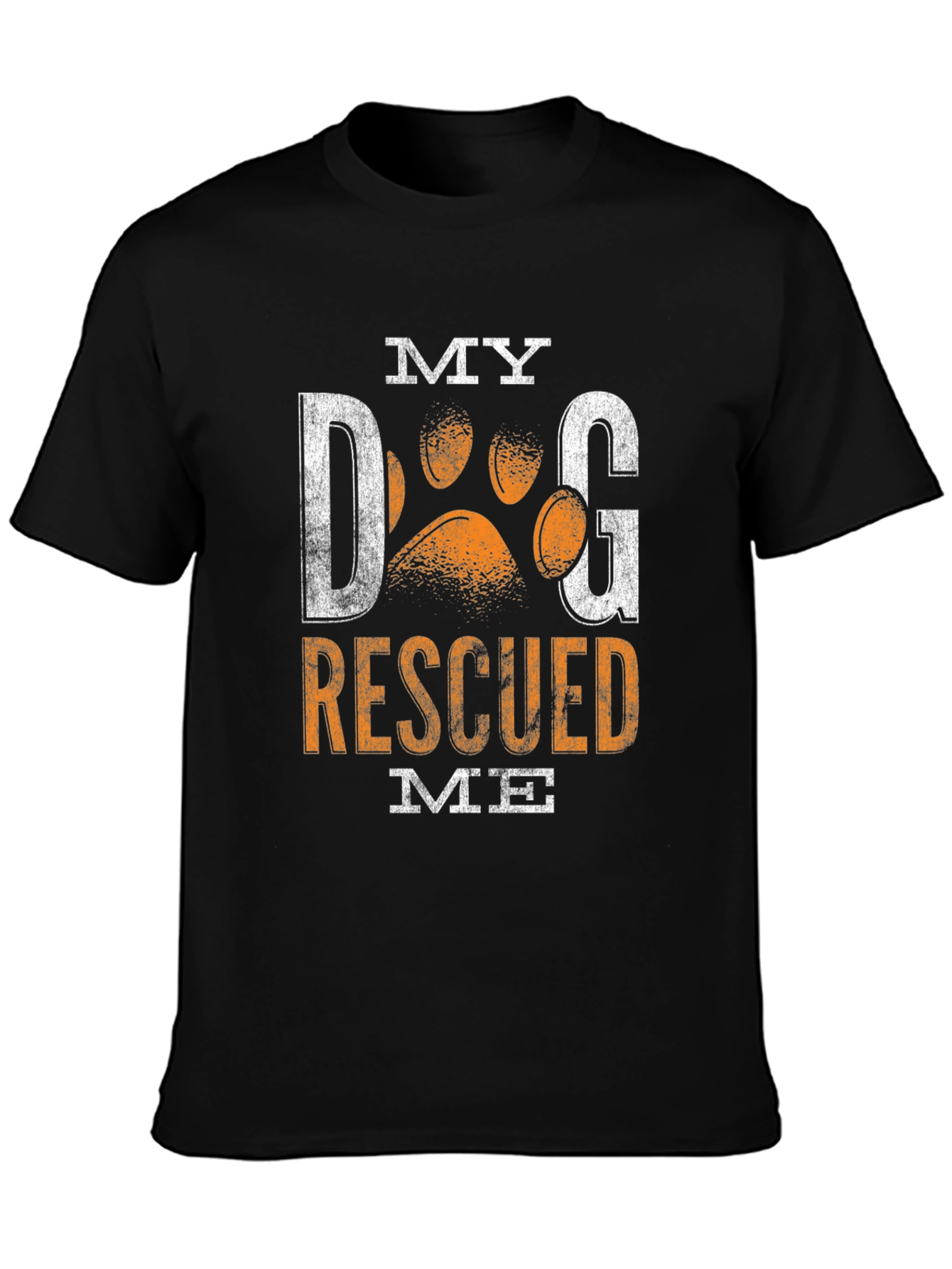 My Dog Rescued Me Black Graphic T-Shirt