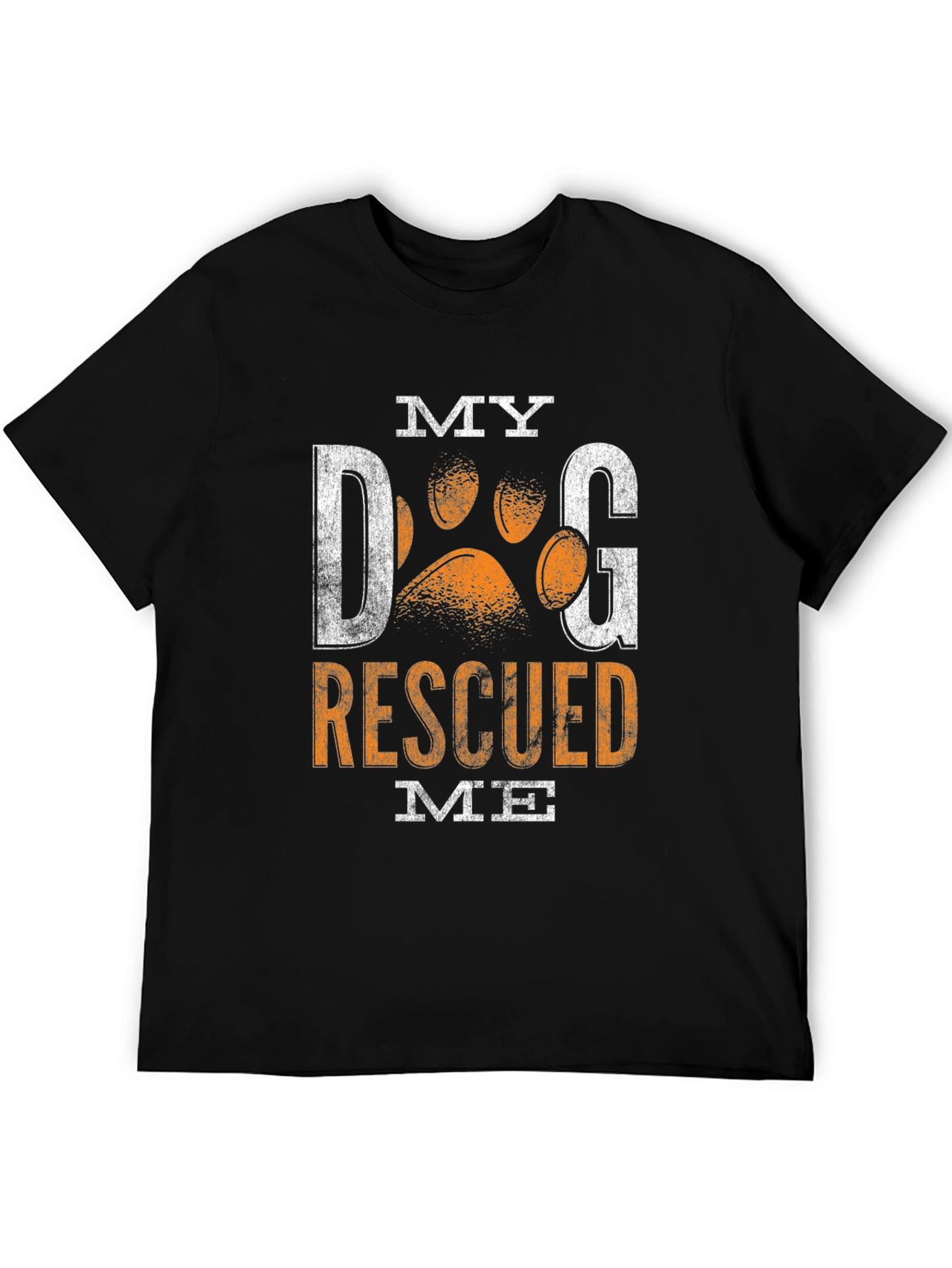 My Dog Rescued Me Black Graphic T-Shirt