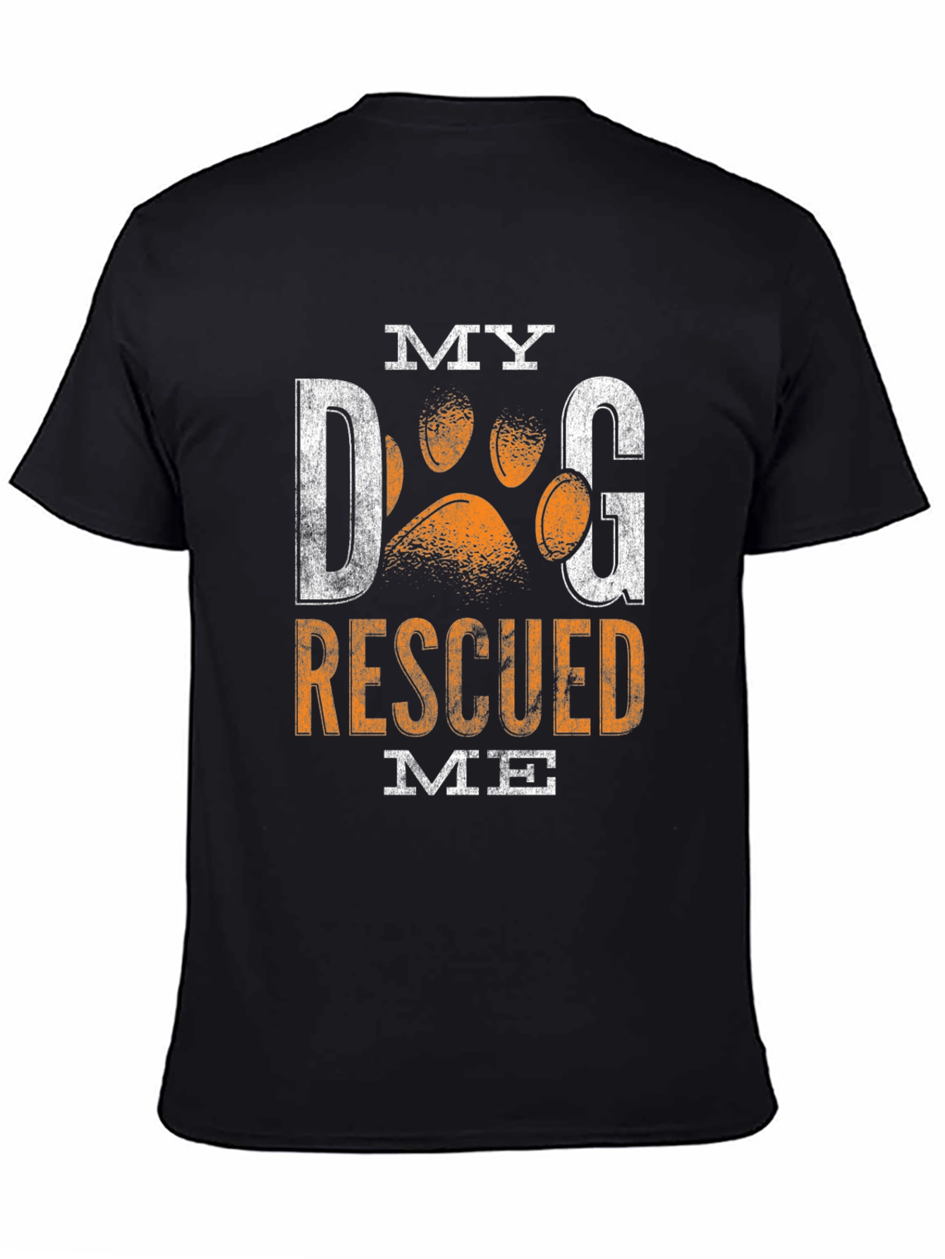 My Dog Rescued Me Black Graphic T-Shirt