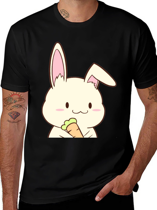 Cute Rabbit Holding Carrot Graphic T-Shirt