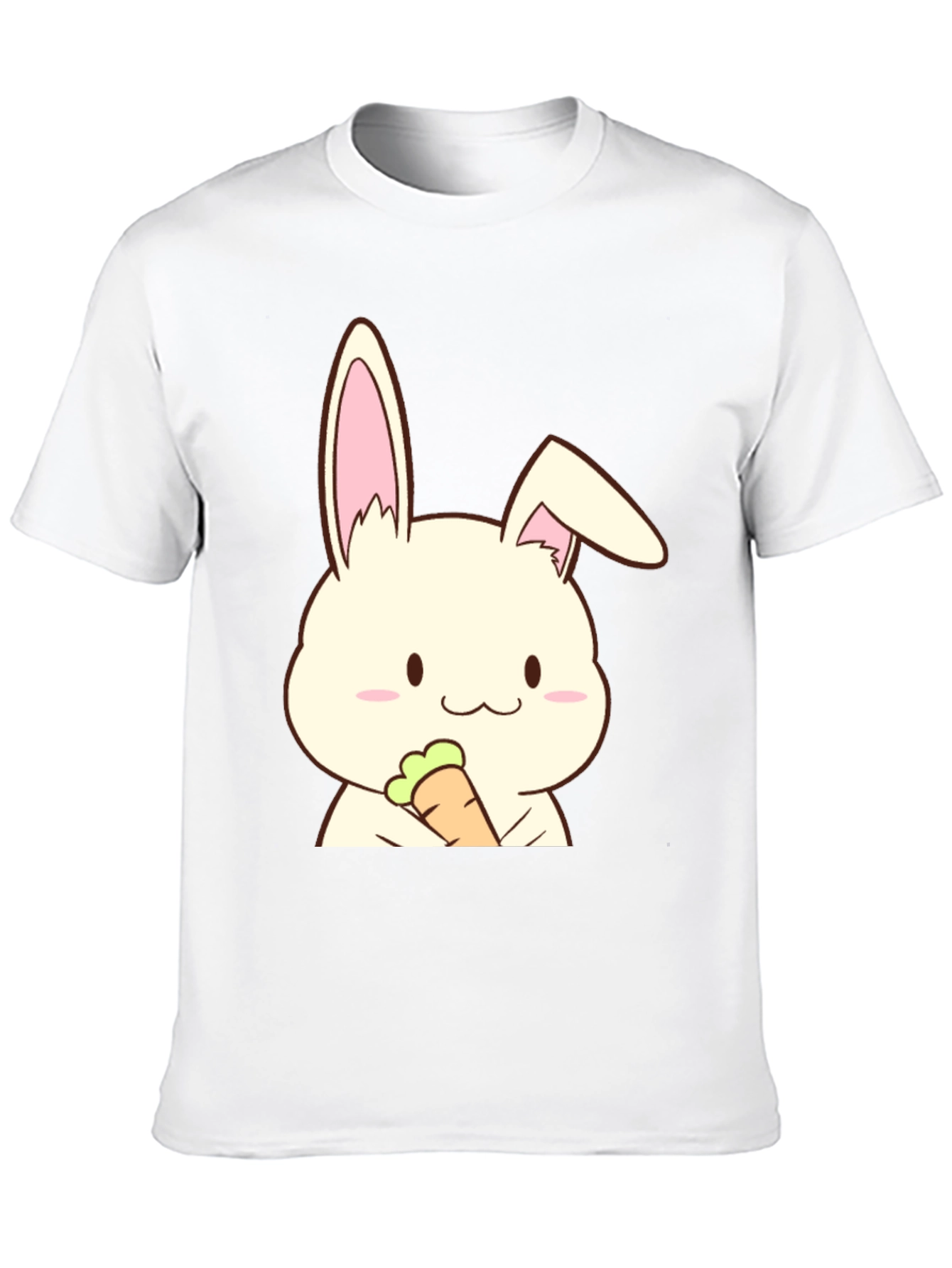 Cute Rabbit Holding Carrot Graphic T-Shirt